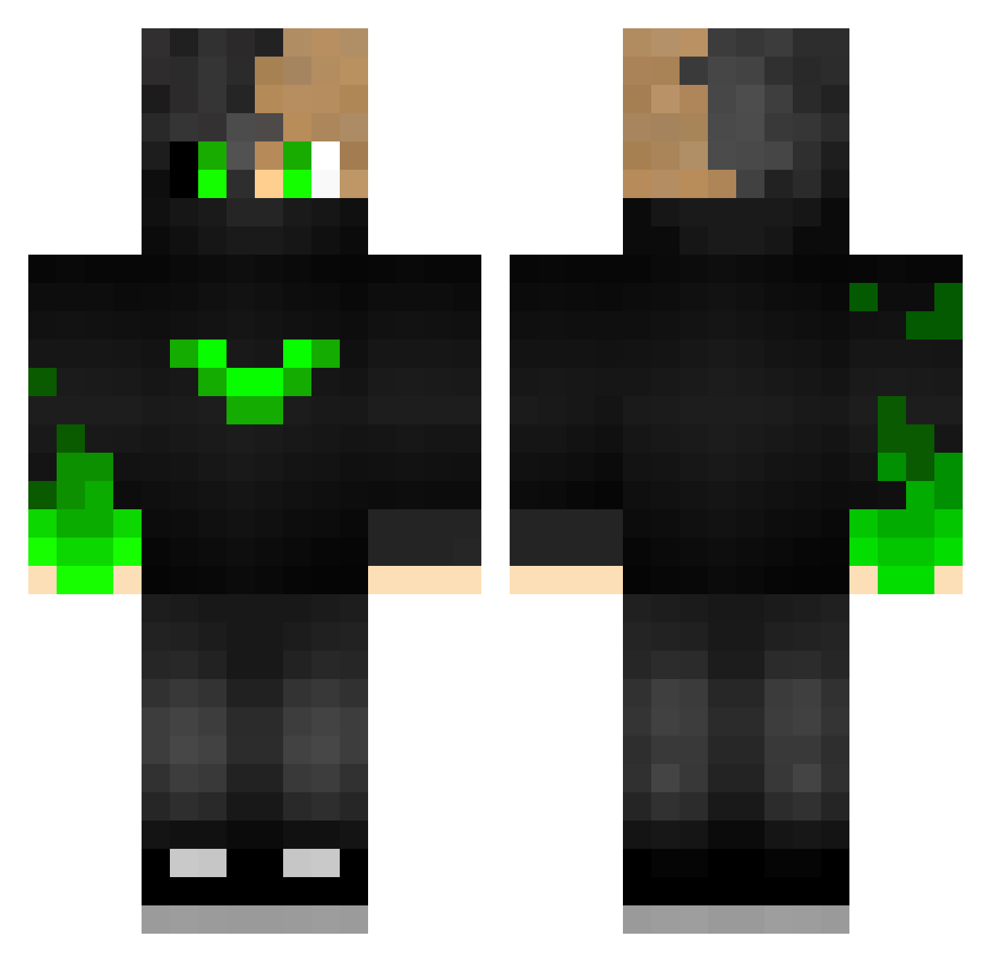Saym0n187 Minecraft skin, front and back view