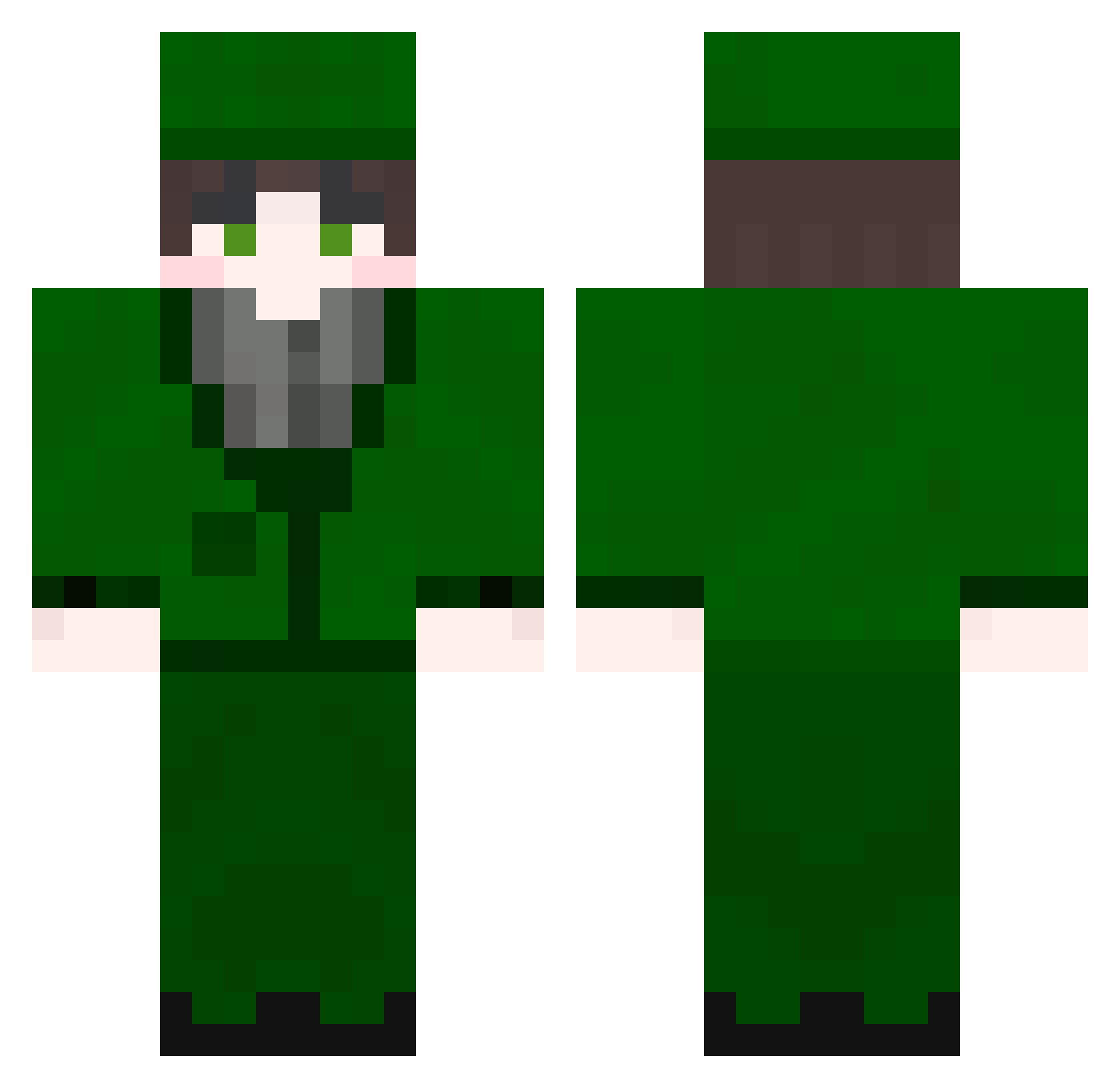 Yeondustop Minecraft skin, front and back view