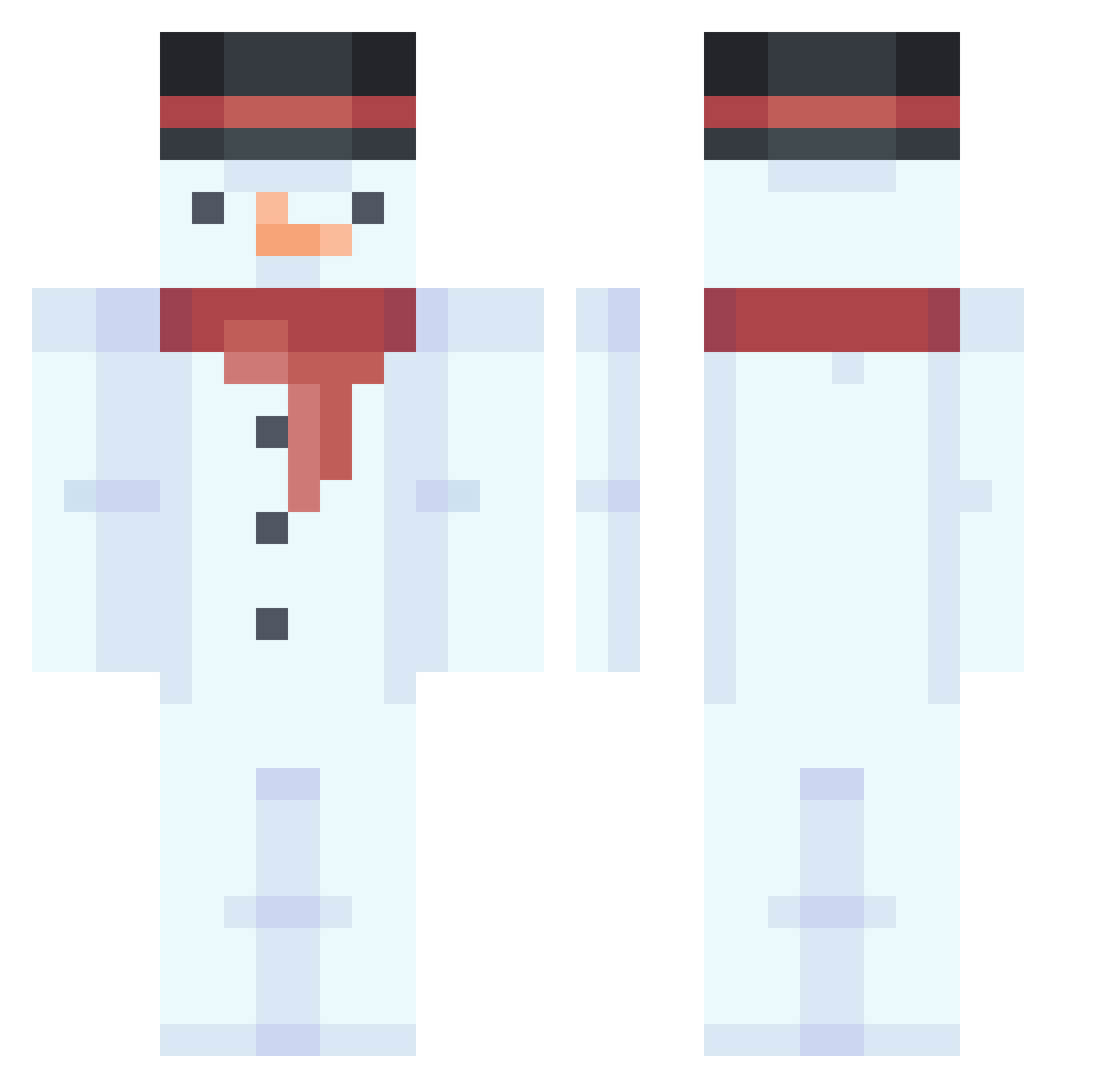 zaamside Minecraft skin, front and back view
