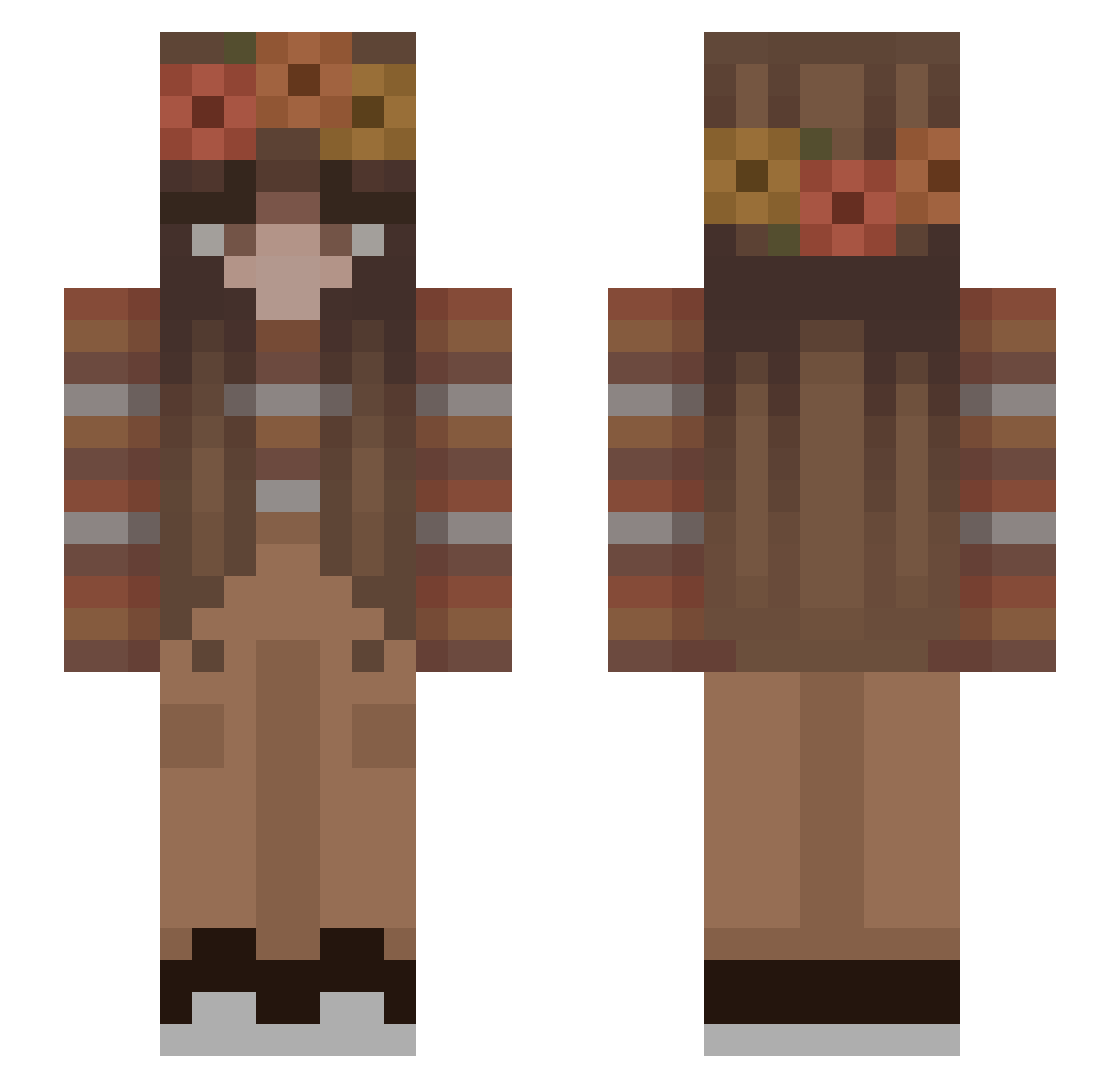 xamvv Minecraft skin, front and back view