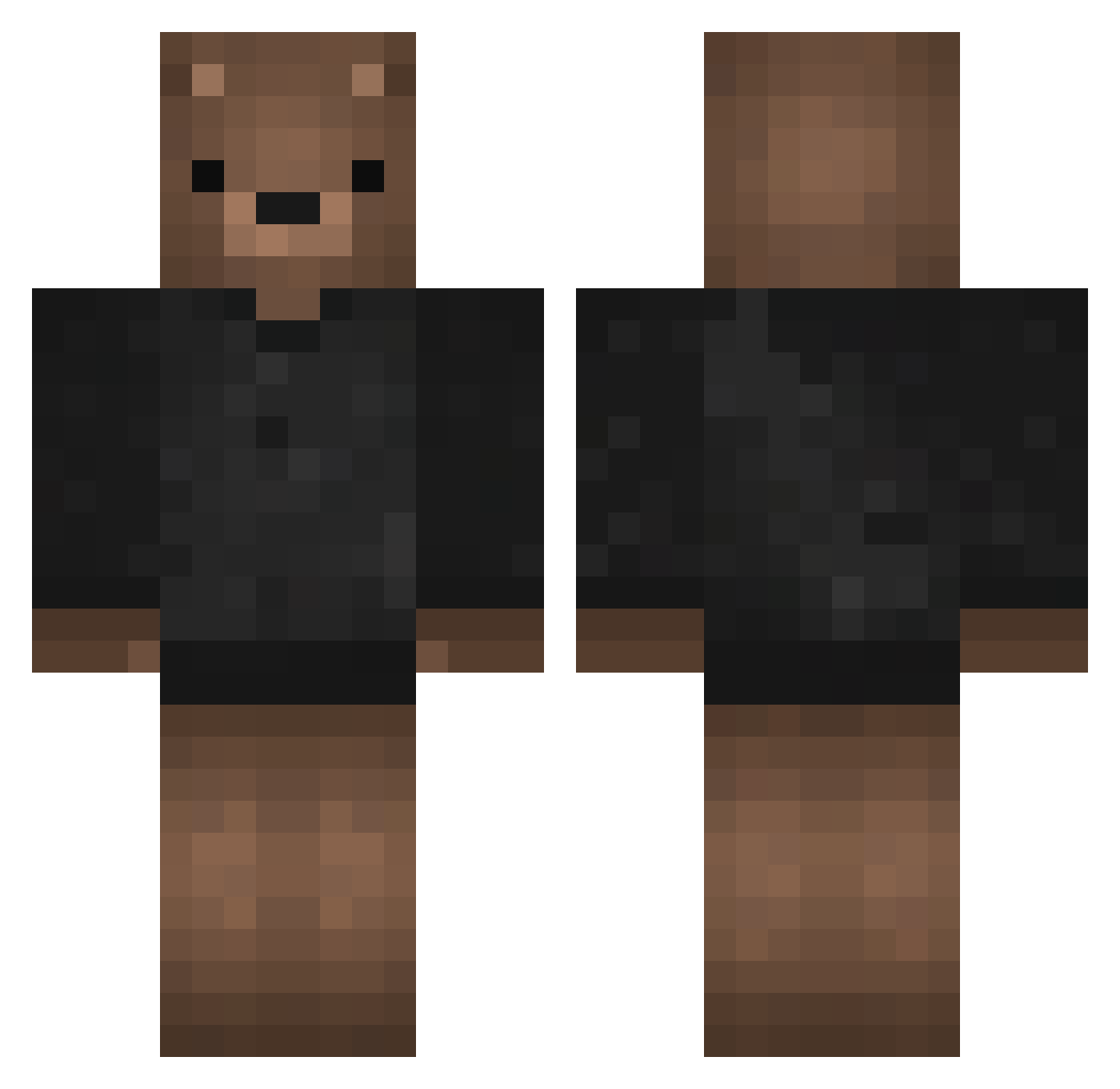 snOOpyCraft12 Minecraft skin, front and back view