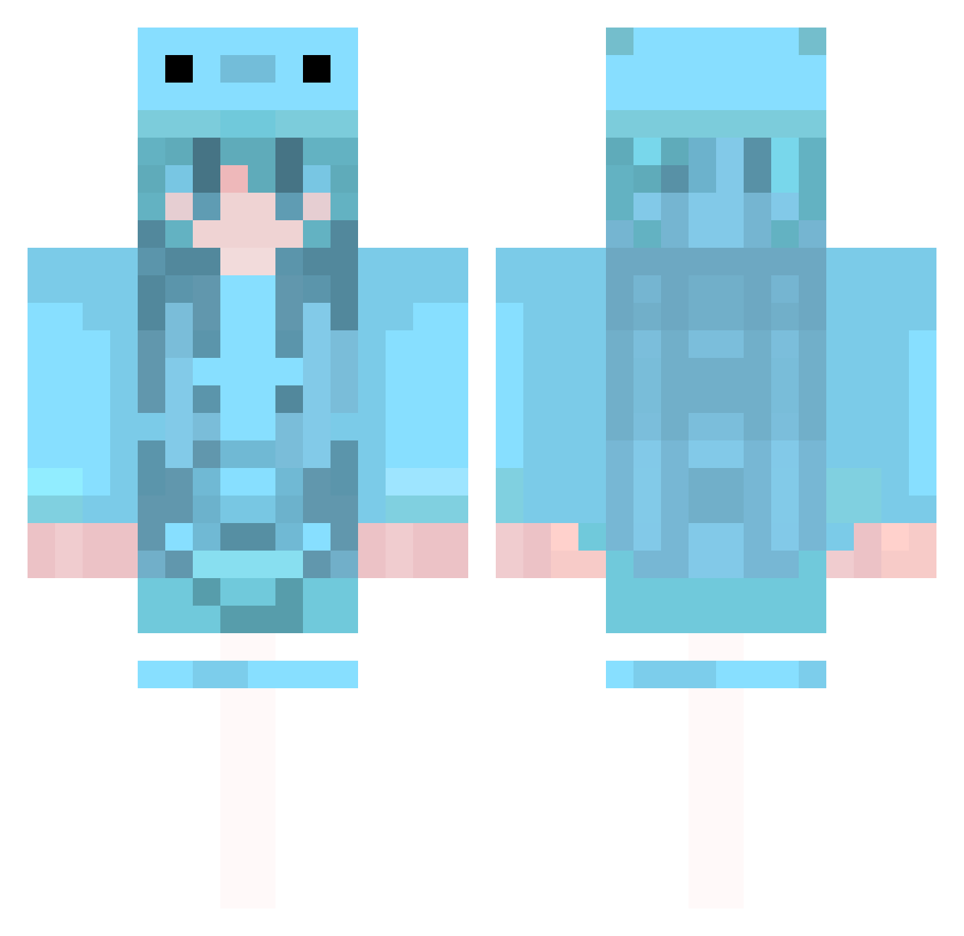 SWtier2acc Minecraft skin, front and back view