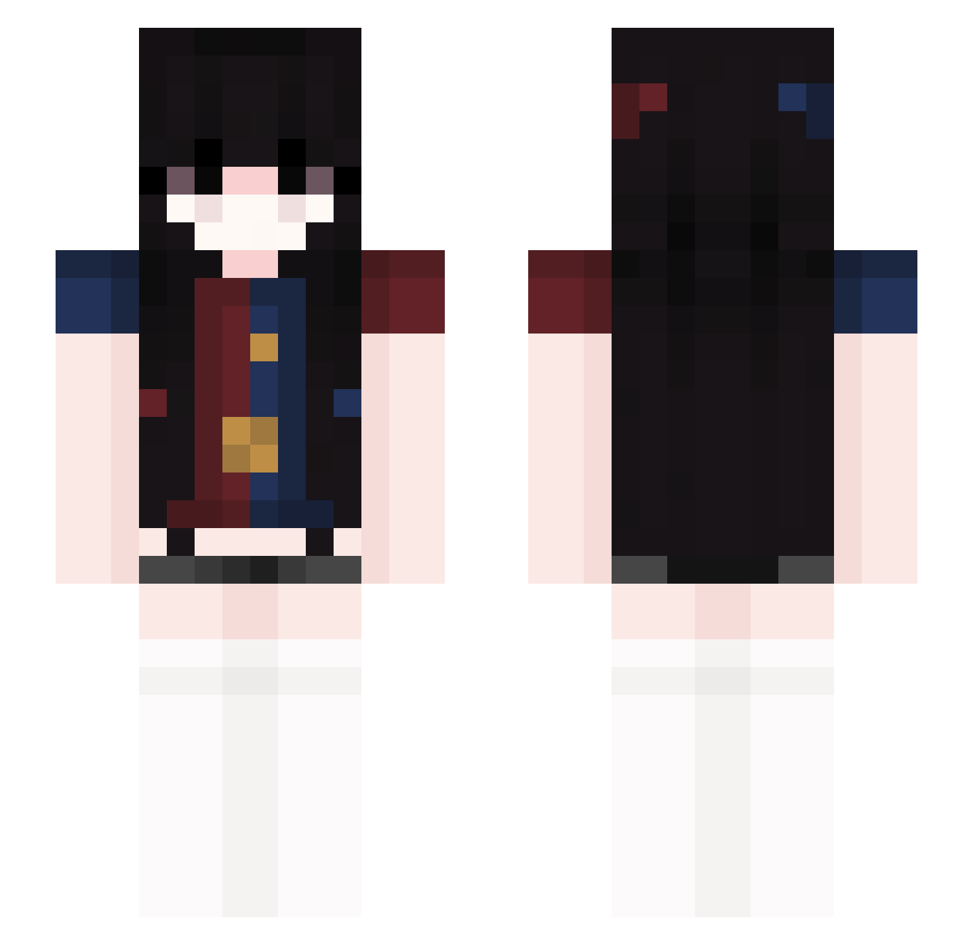 TheScarl3t_ Minecraft skin, front and back view