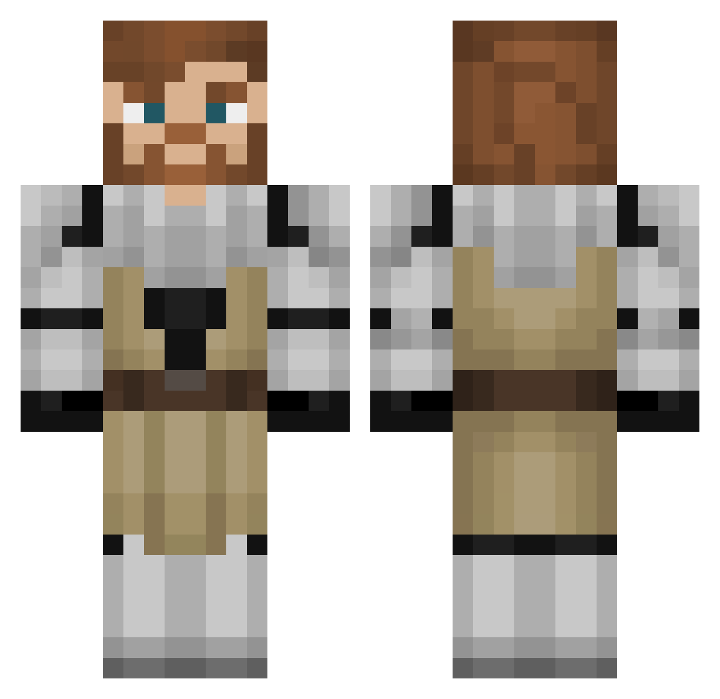 Mxghost0 Minecraft skin, front and back view