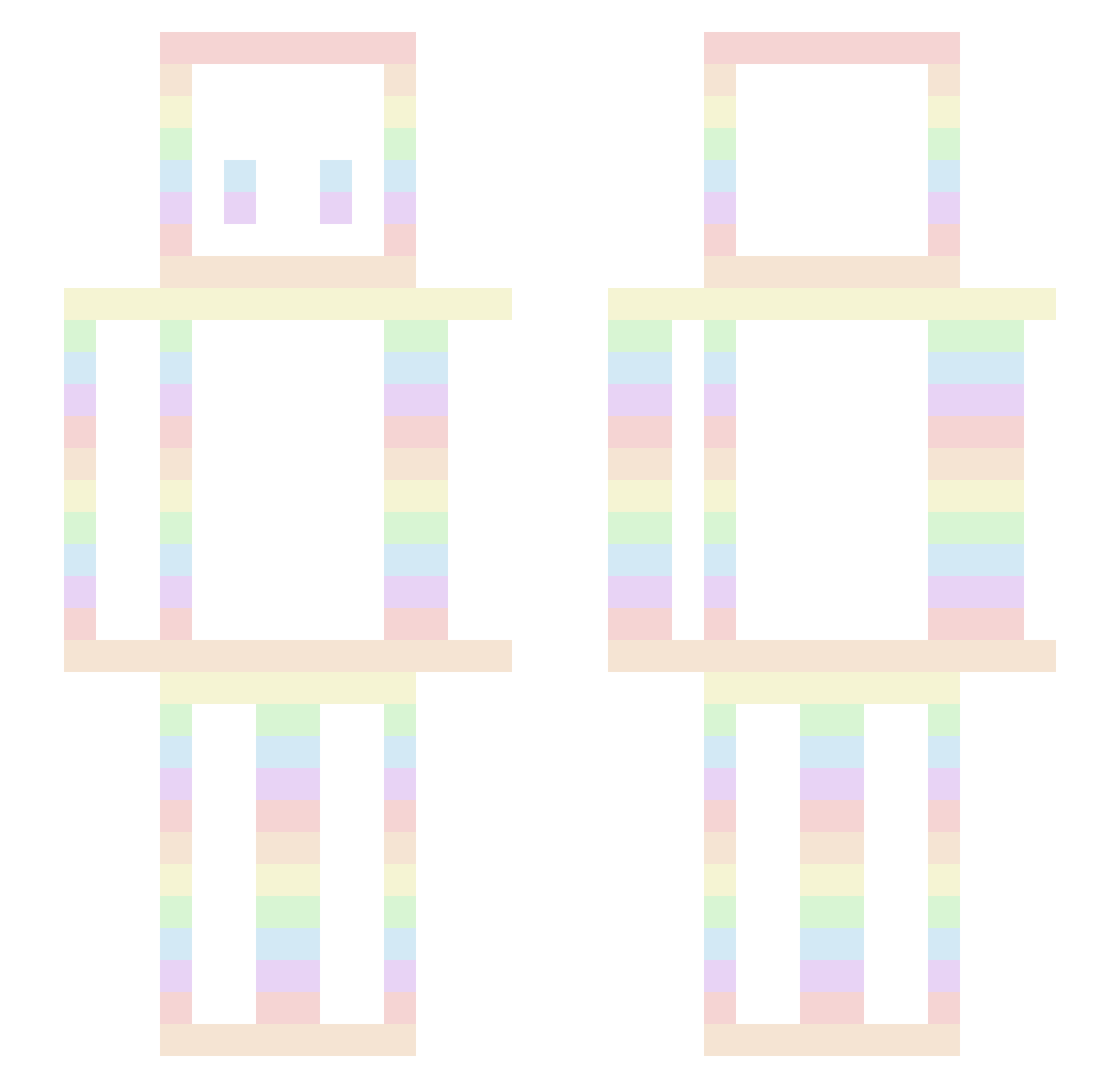 qiqiaw Minecraft skin, front and back view