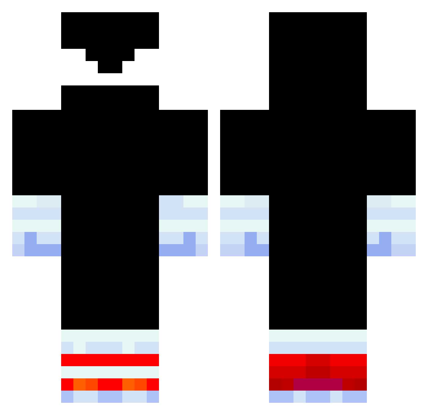 S0undt3st Minecraft skin, front and back view