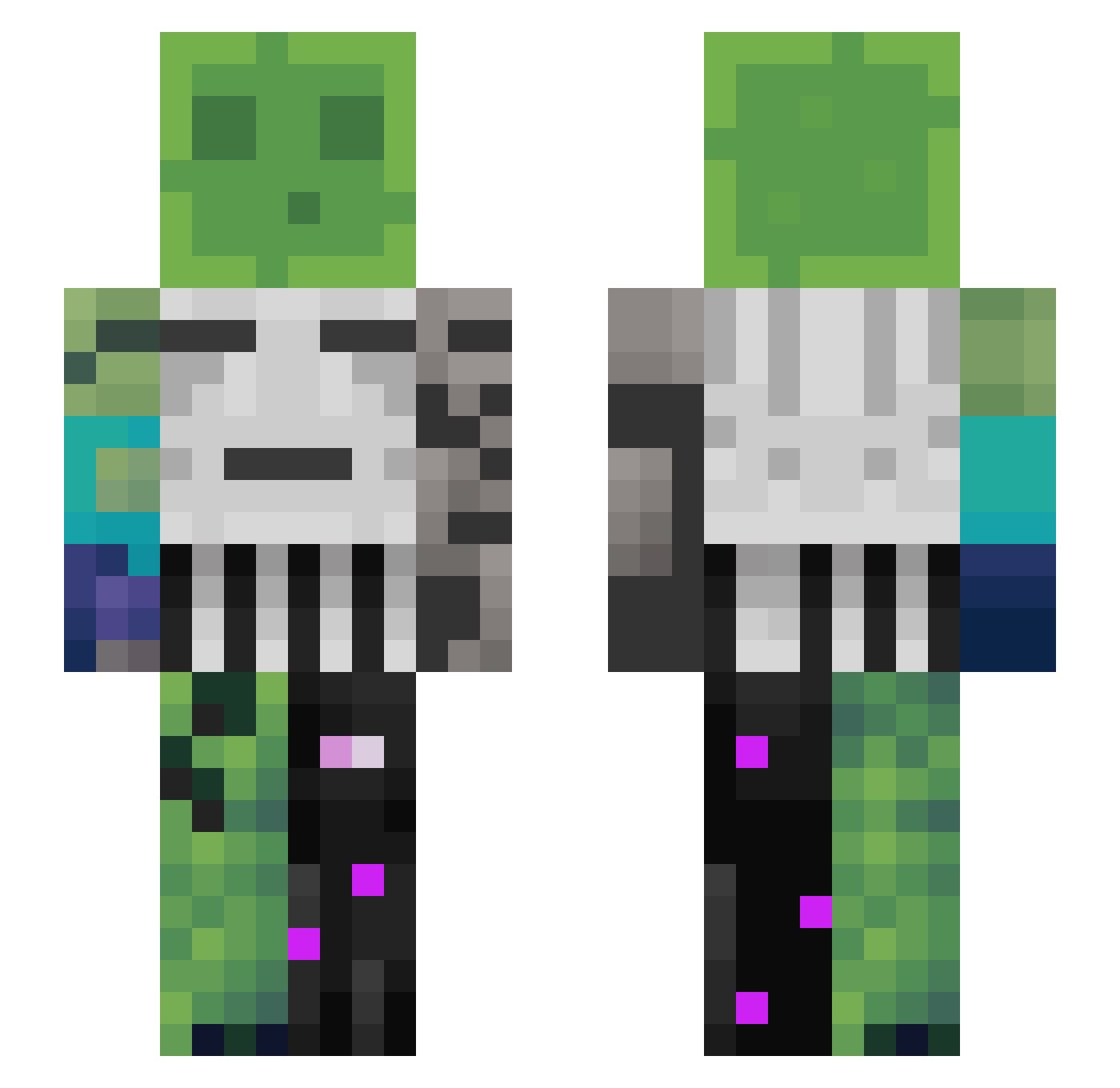 KiloWatts Minecraft skin, front and back view