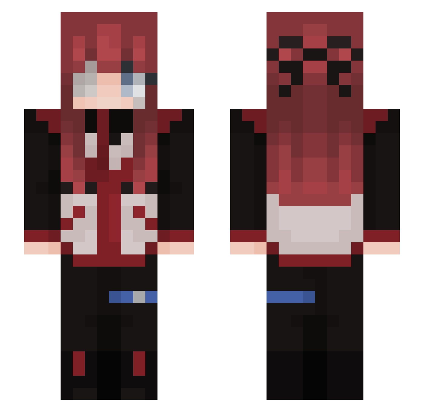 ScribeDerKeks Minecraft skin, front and back view