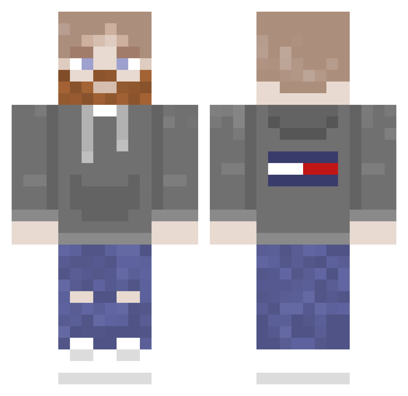 lpfstewie Minecraft skin, front and back view