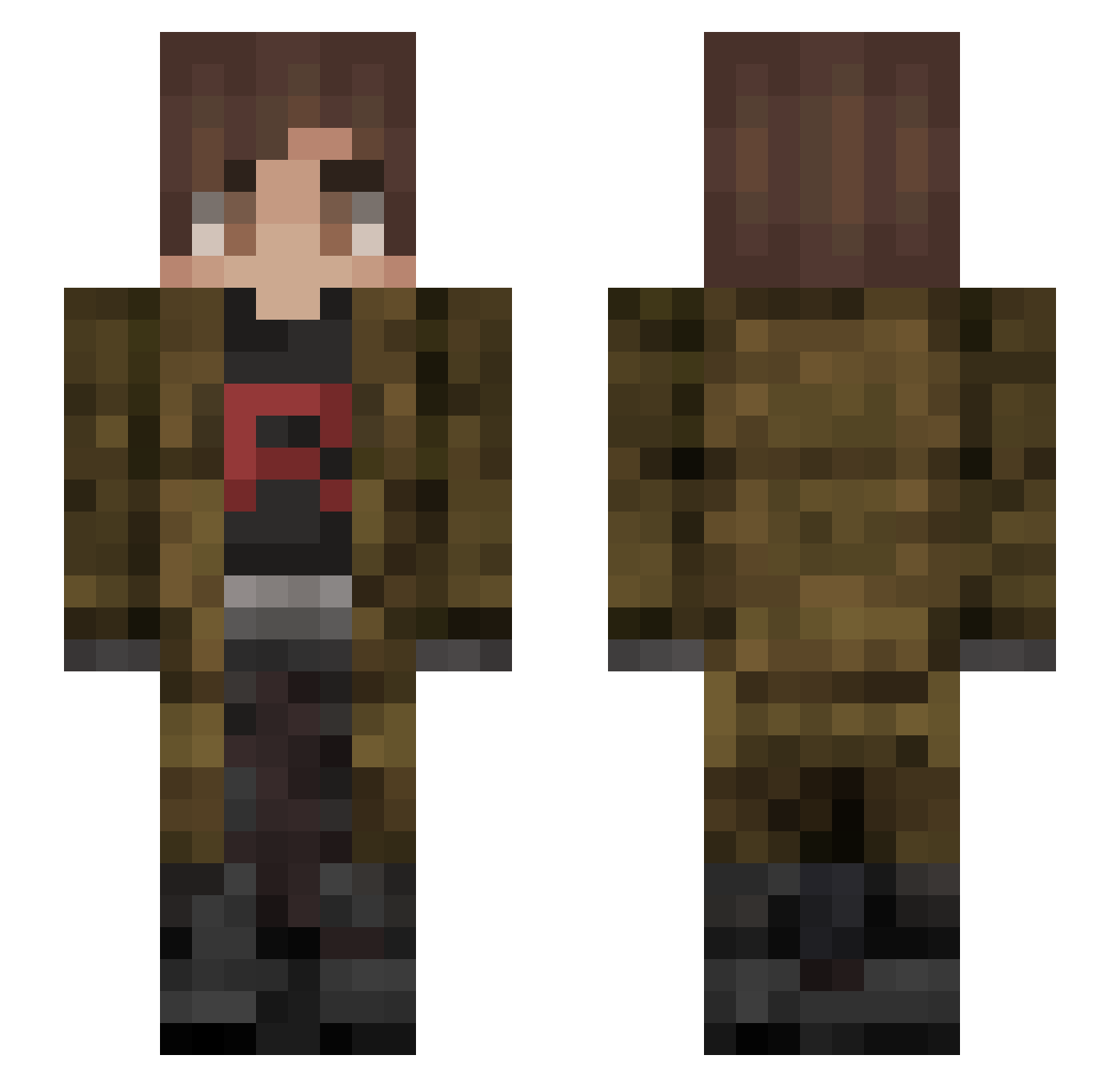 1Kaier Minecraft skin, front and back view