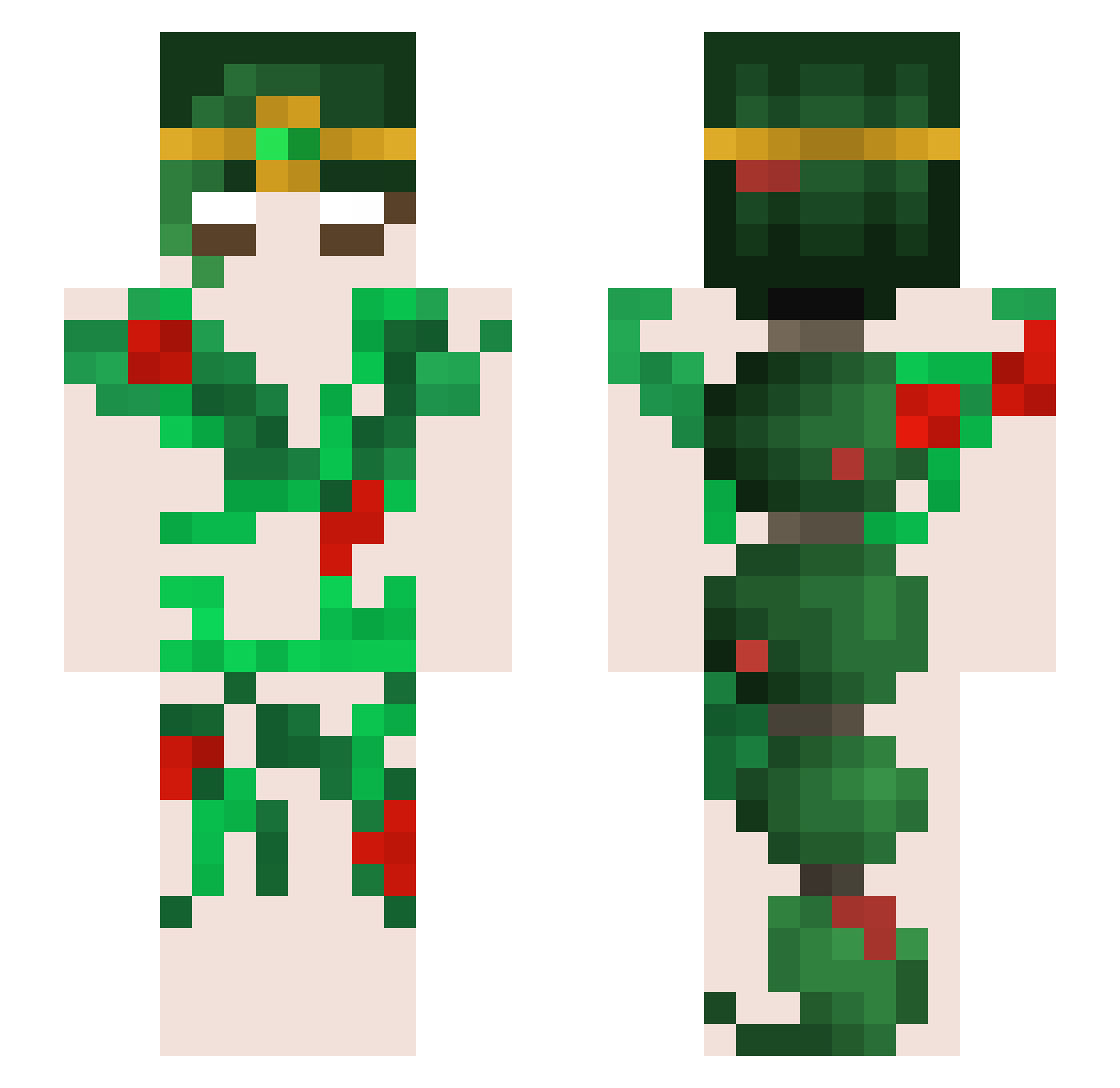 Nyvern Minecraft skin, front and back view