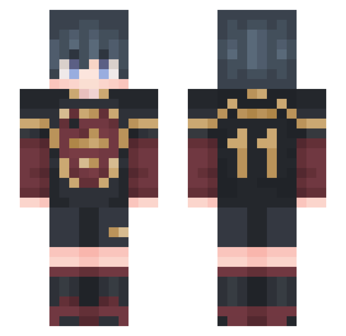 lilaitorr Minecraft skin, front and back view