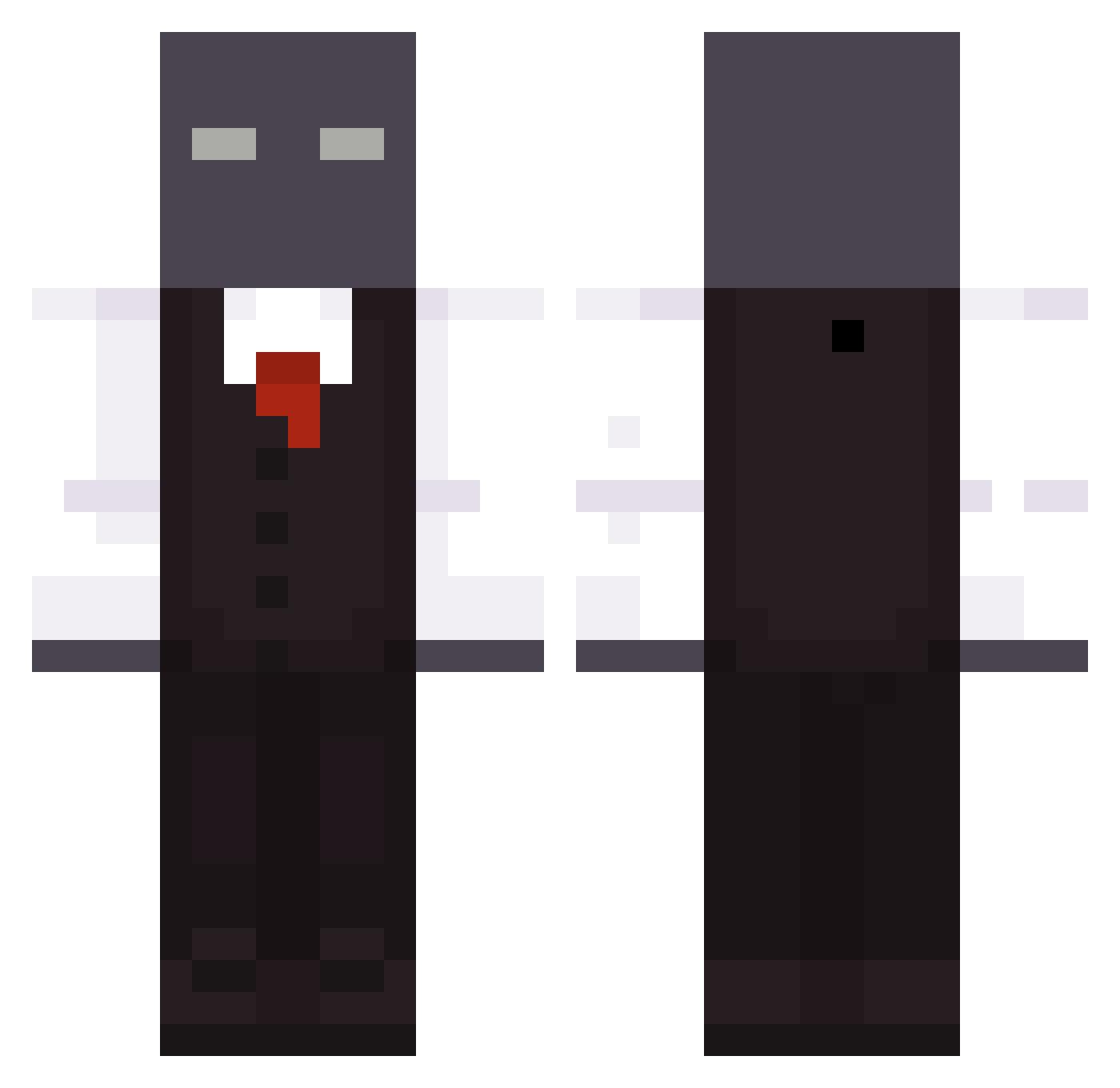 Resez Minecraft skin, front and back view