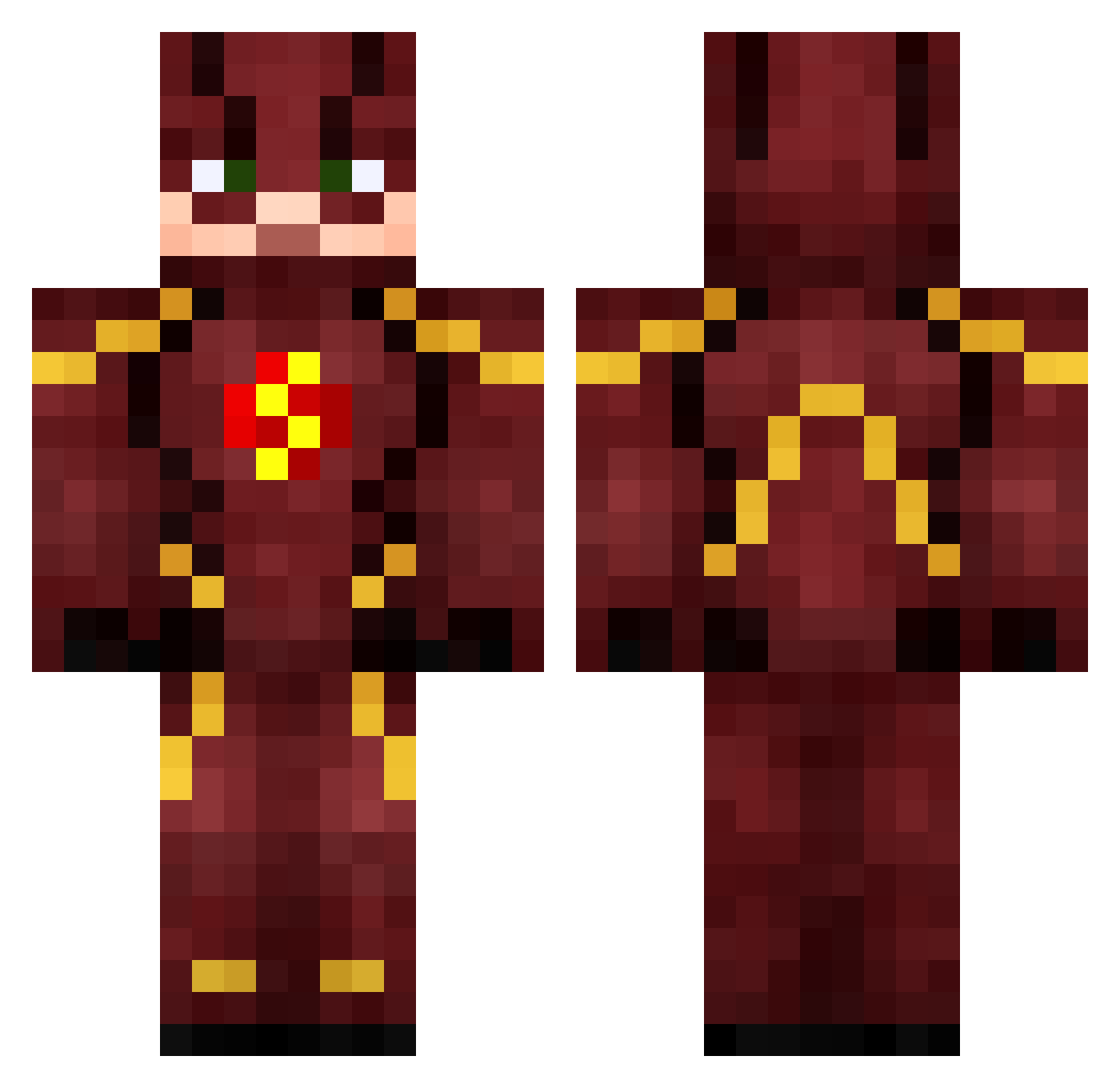 Stuber Minecraft skin, front and back view