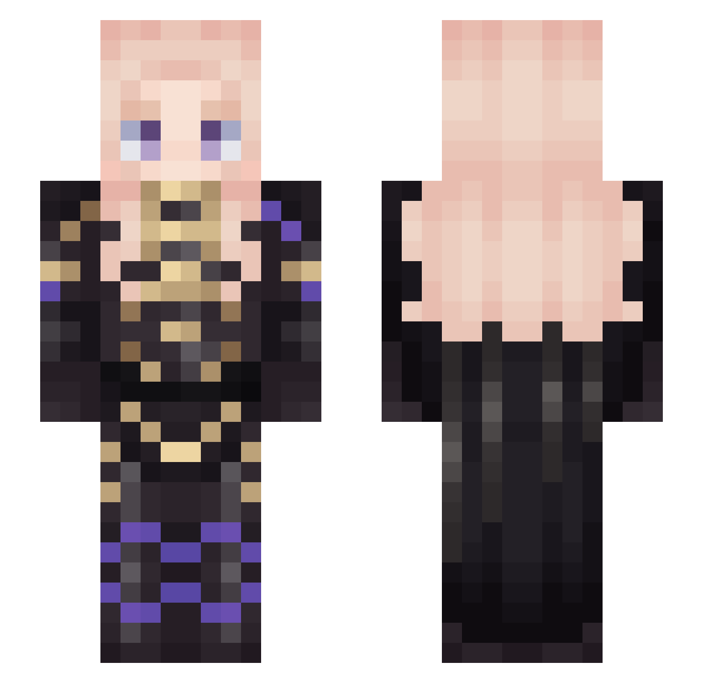 WelpThatsFine Minecraft skin, front and back view