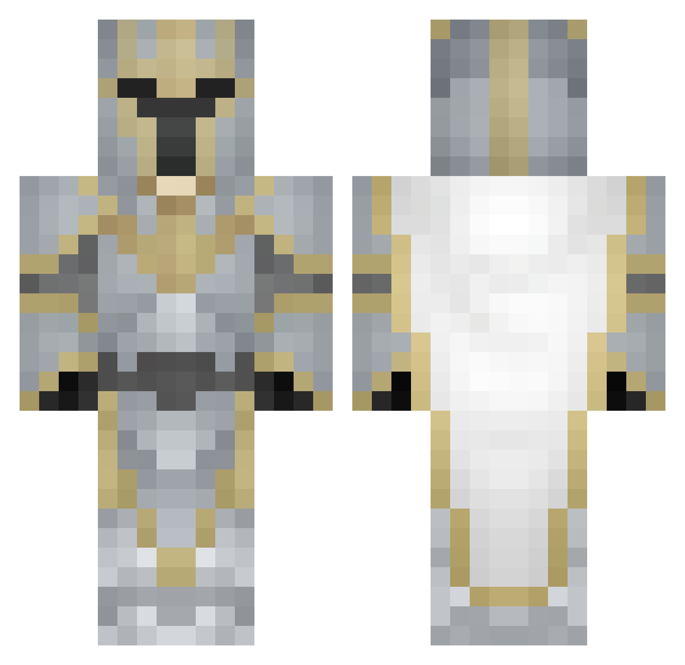XV85 Minecraft skin, front and back view