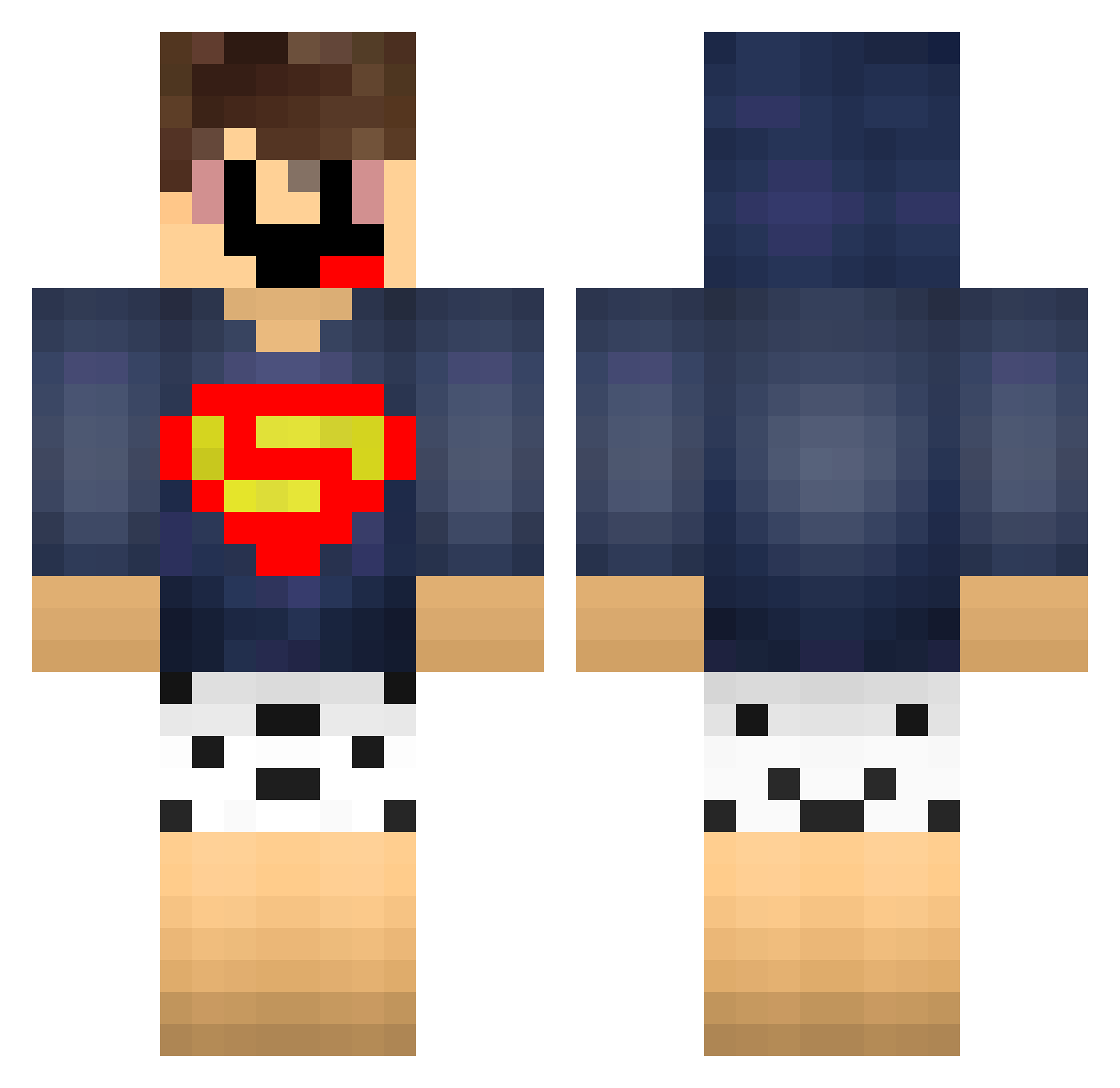 _4dx Minecraft skin, front and back view