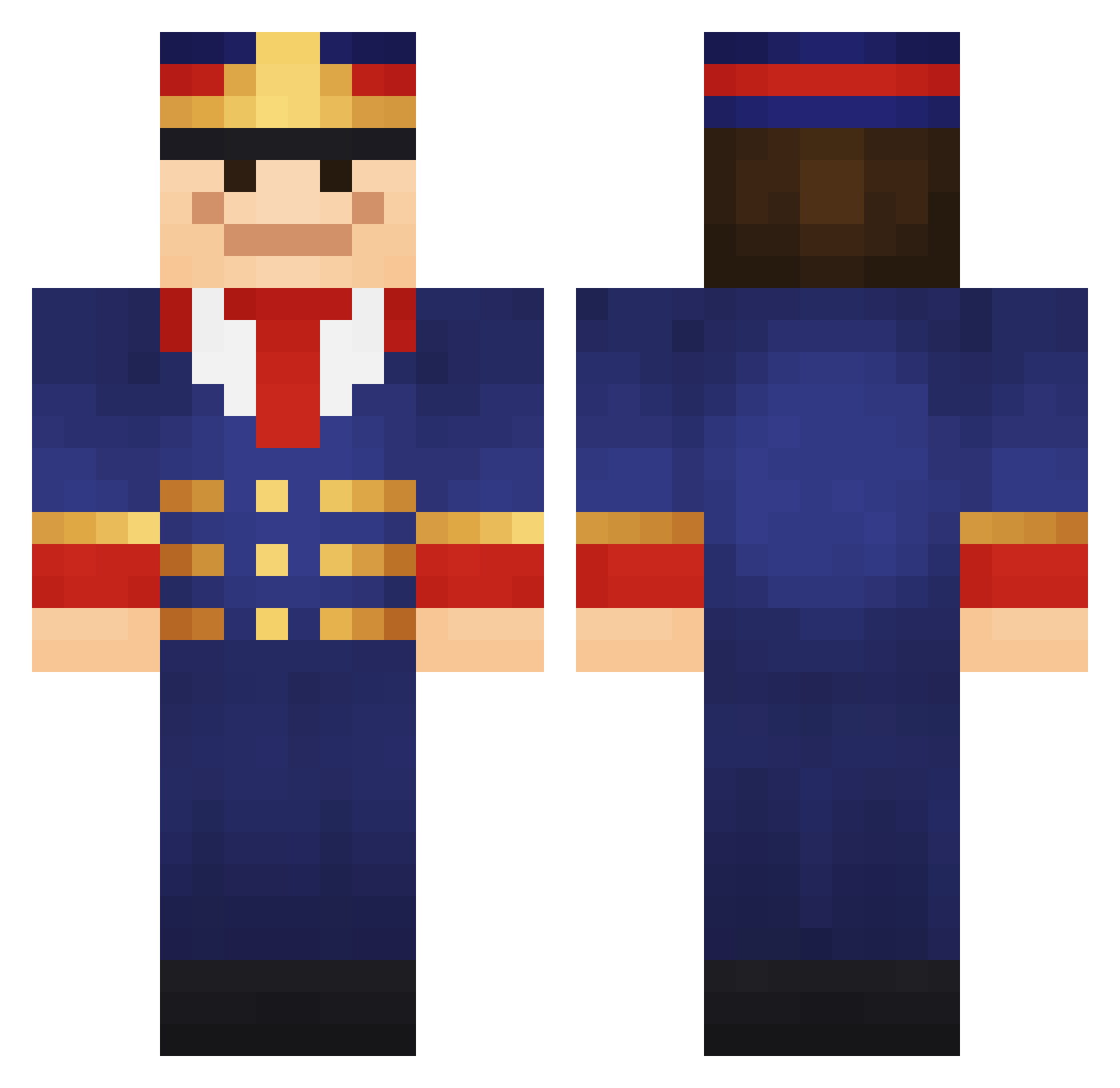 salmonfiftyfive Minecraft skin, front and back view