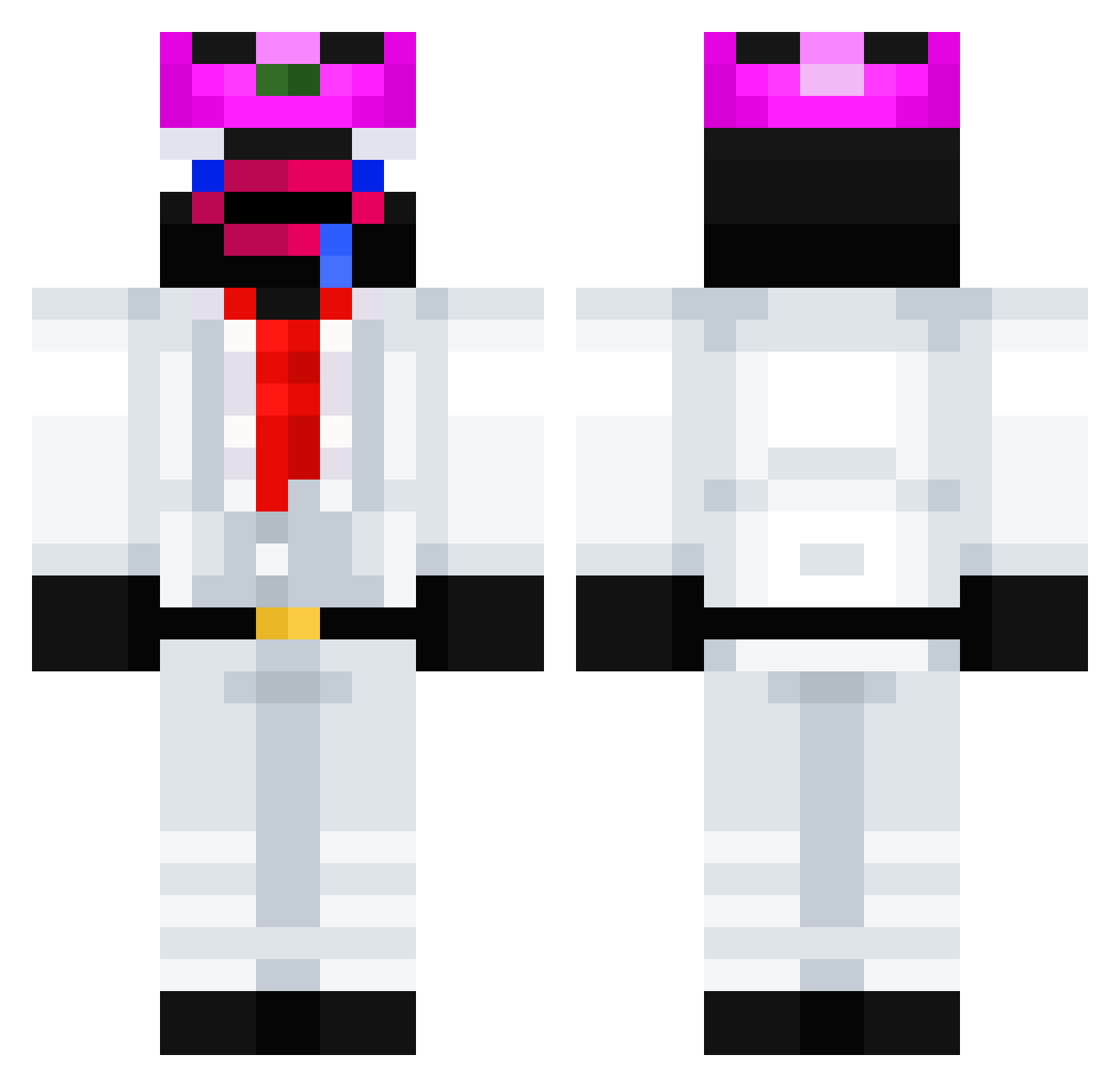 AEFft Minecraft skin, front and back view