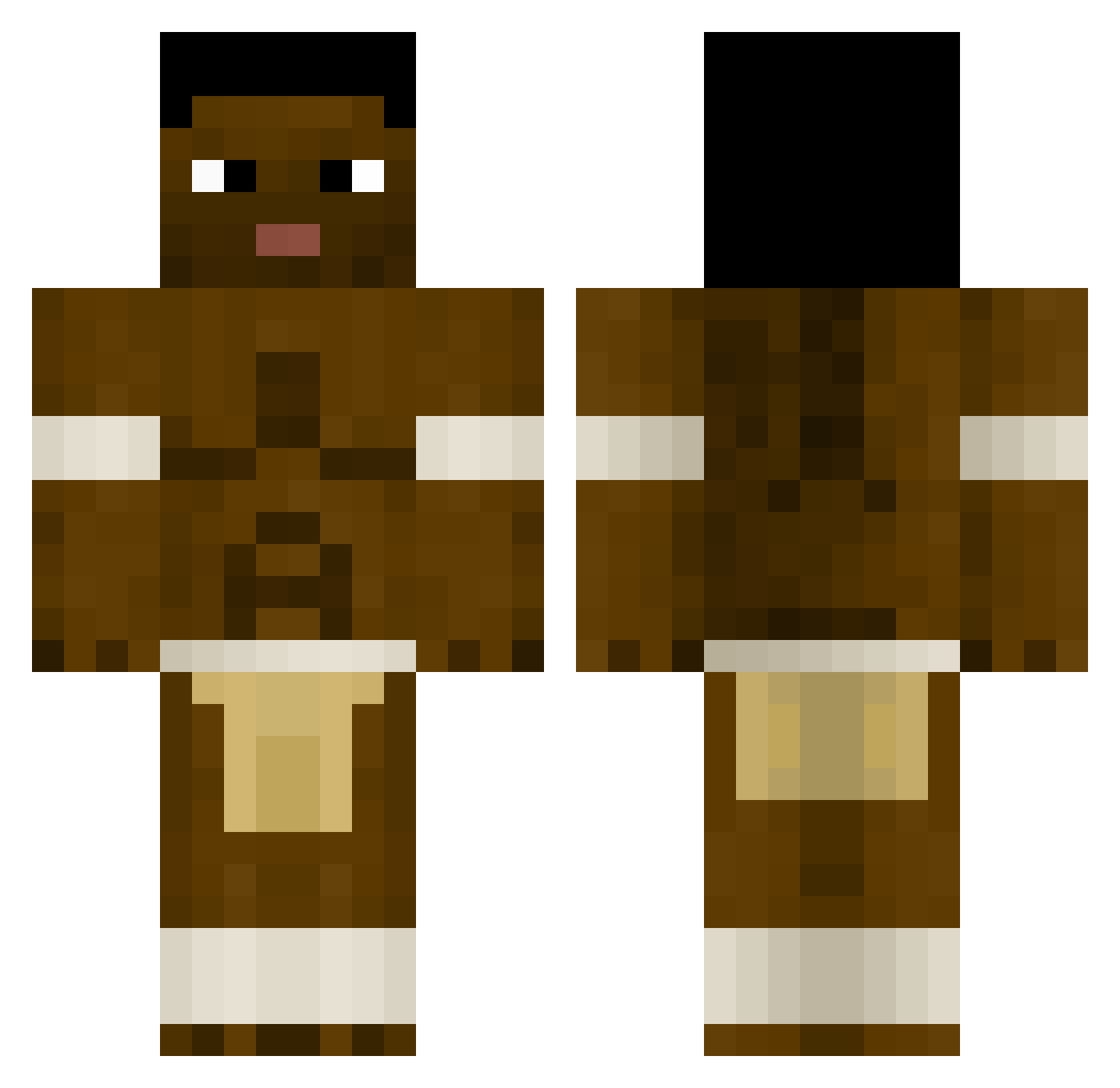 tooditoo Minecraft skin, front and back view