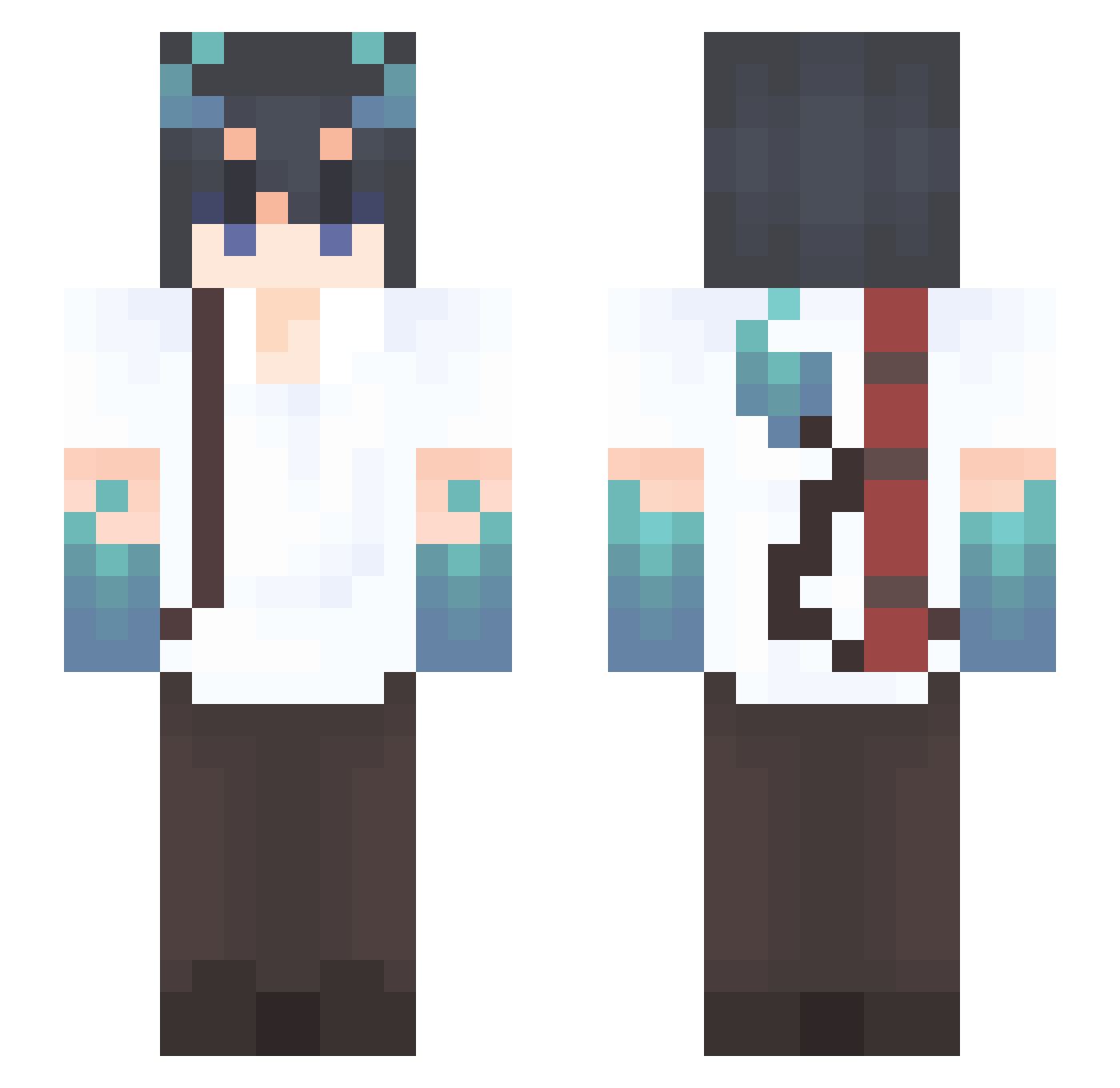 Jhaesnean Minecraft skin, front and back view