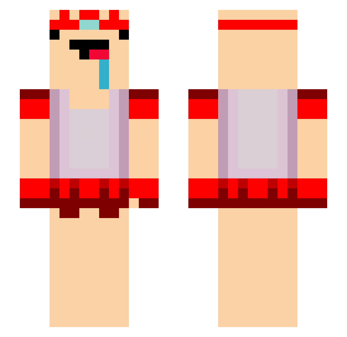 MaxoHero Minecraft skin, front and back view