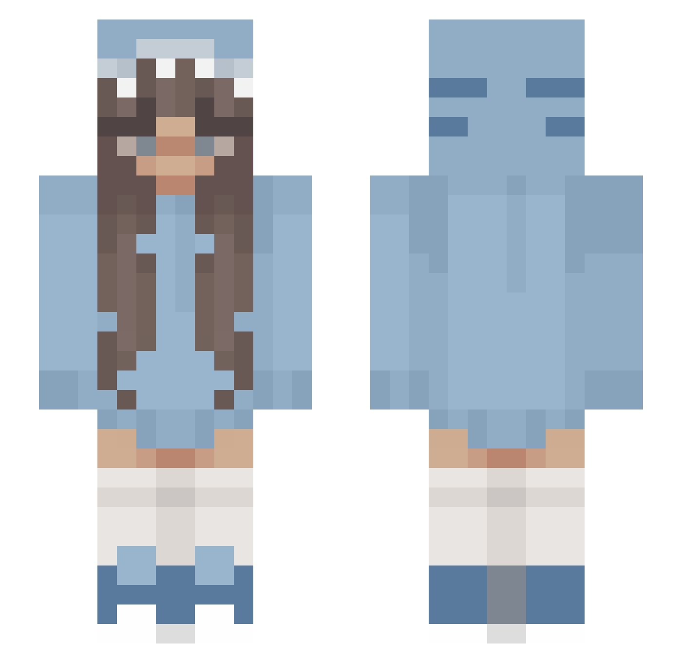 my000n Minecraft skin, front and back view