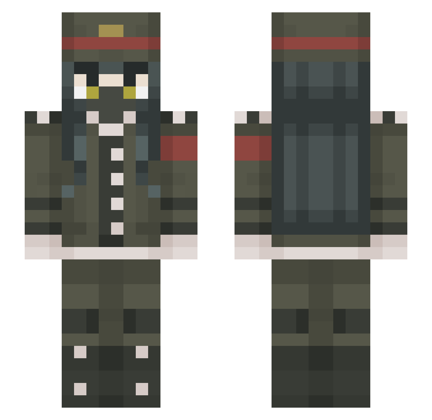 SidewaysMax Minecraft skin, front and back view