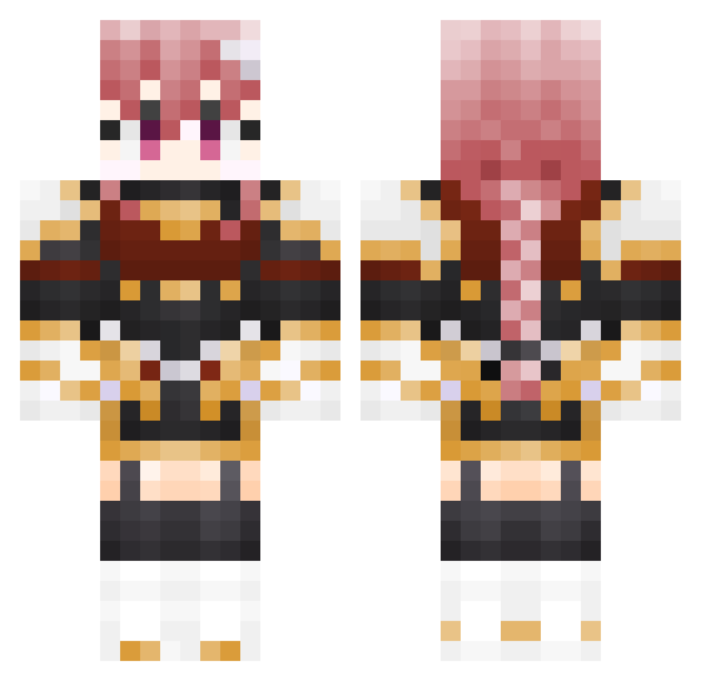 DawnRos Minecraft skin, front and back view