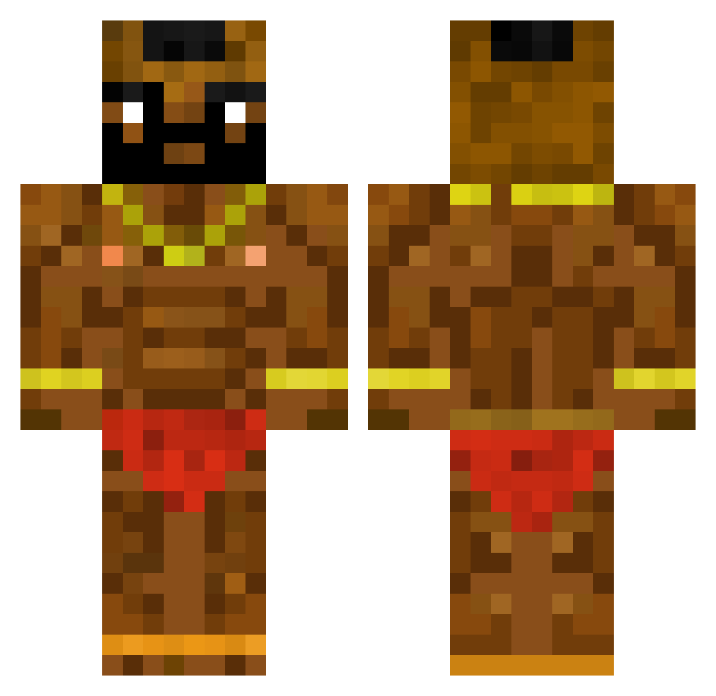 Vinc_Masuka Minecraft skin, front and back view