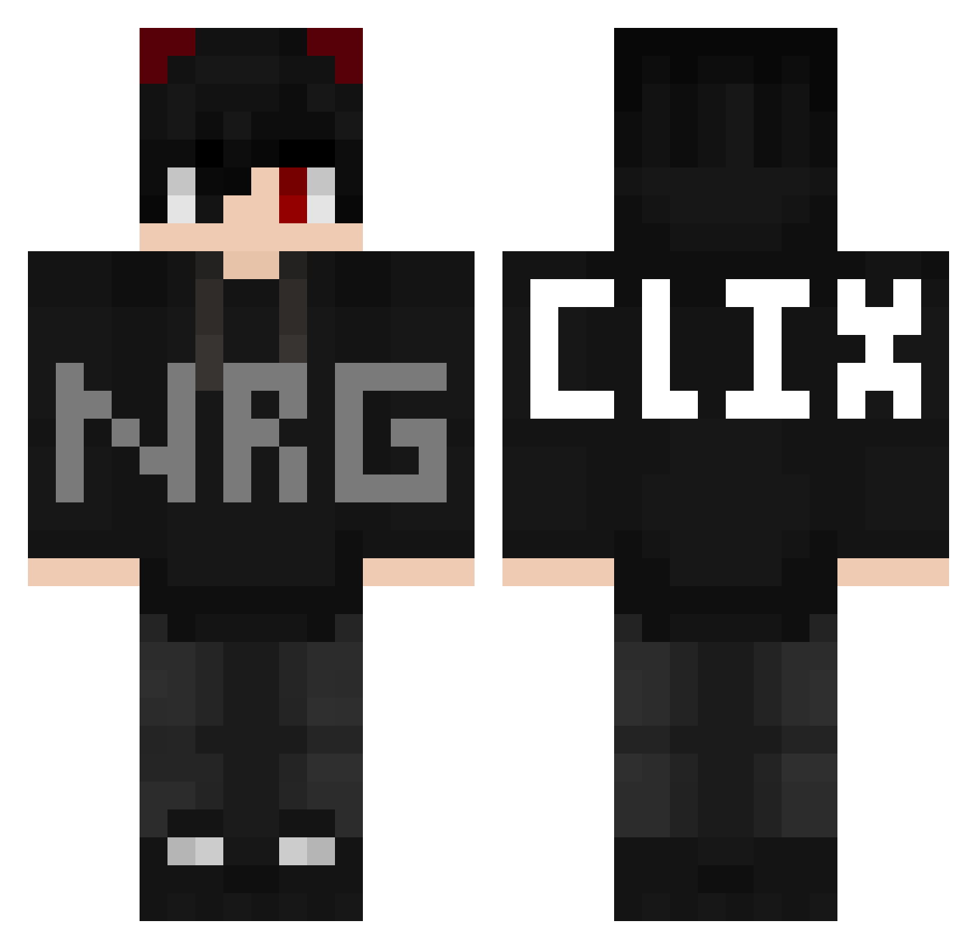 vvlndy Minecraft skin, front and back view