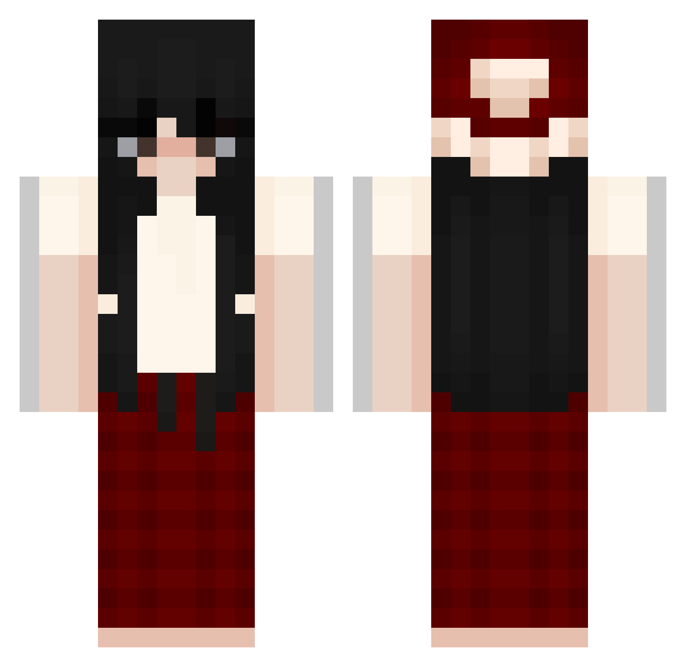 roiaa Minecraft skin, front and back view