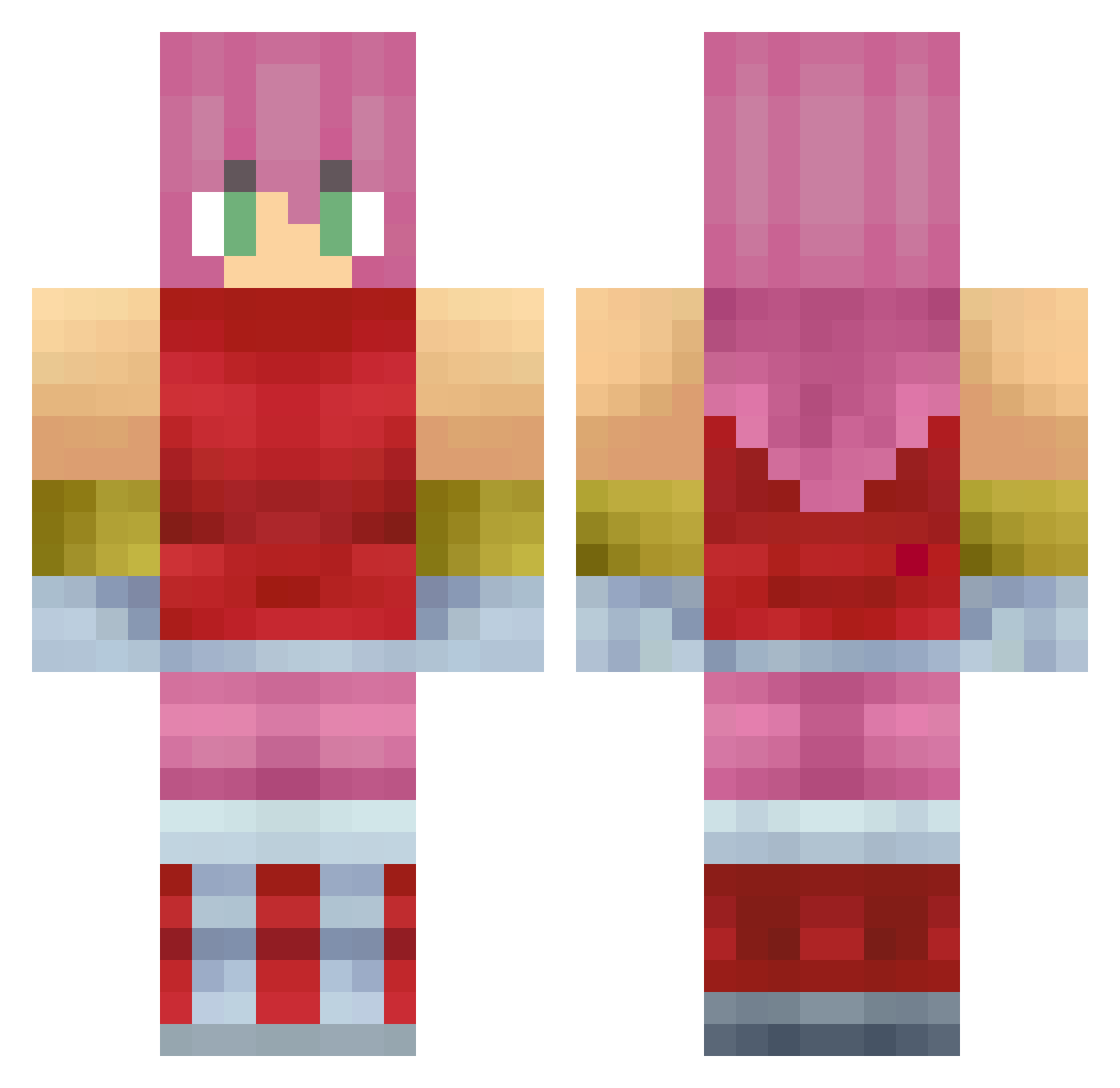 _StarMix Minecraft skin, front and back view