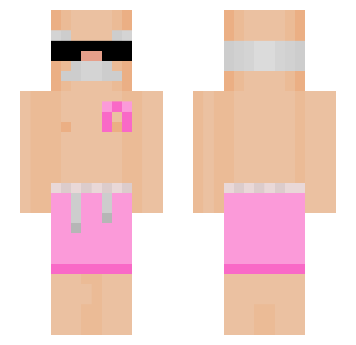 aloeyoo Minecraft skin, front and back view