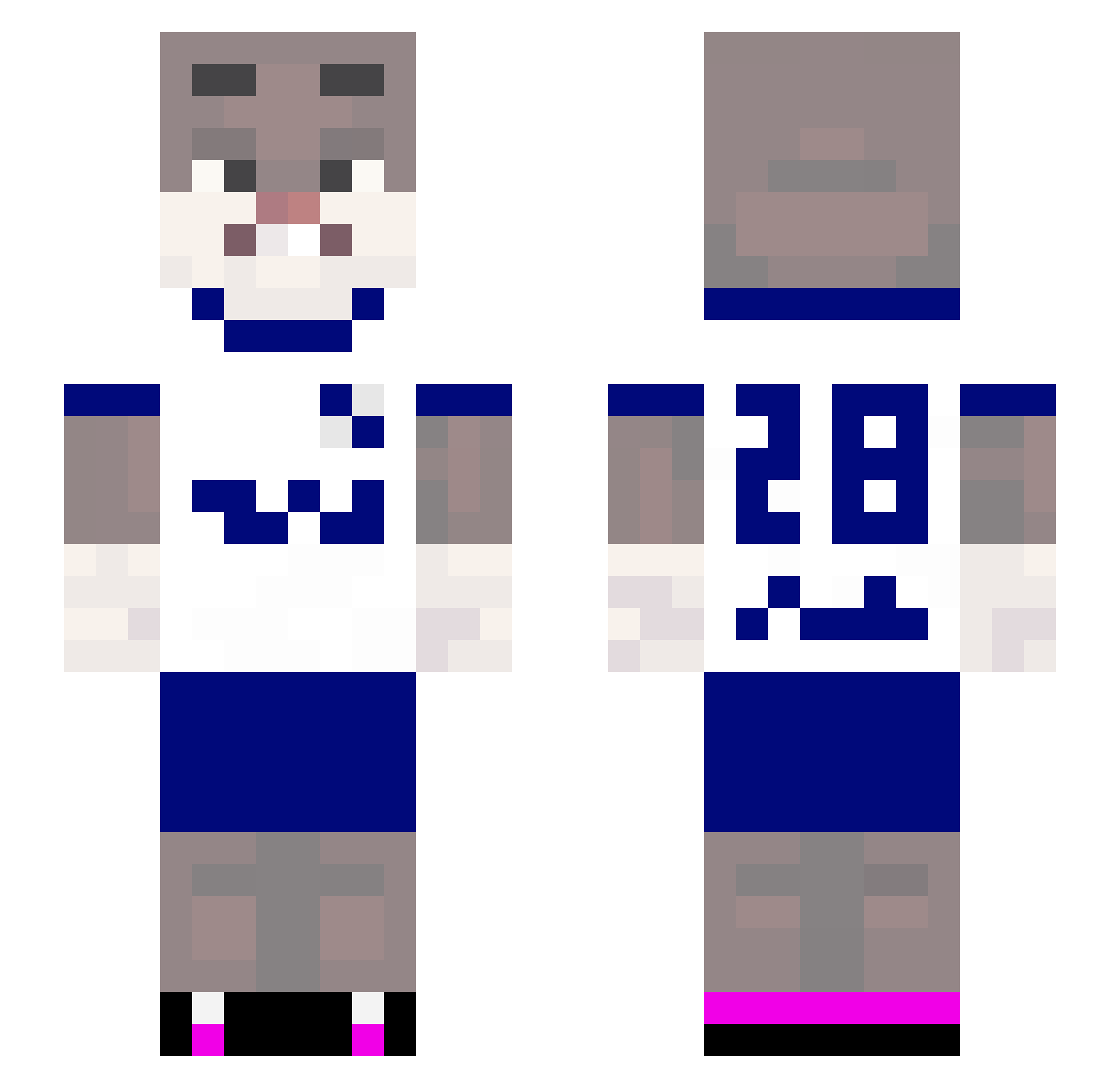 xThiqgo Minecraft skin, front and back view