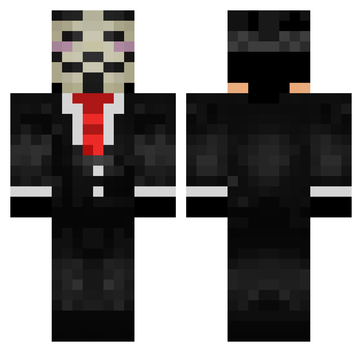 Conjugates Minecraft skin, front and back view