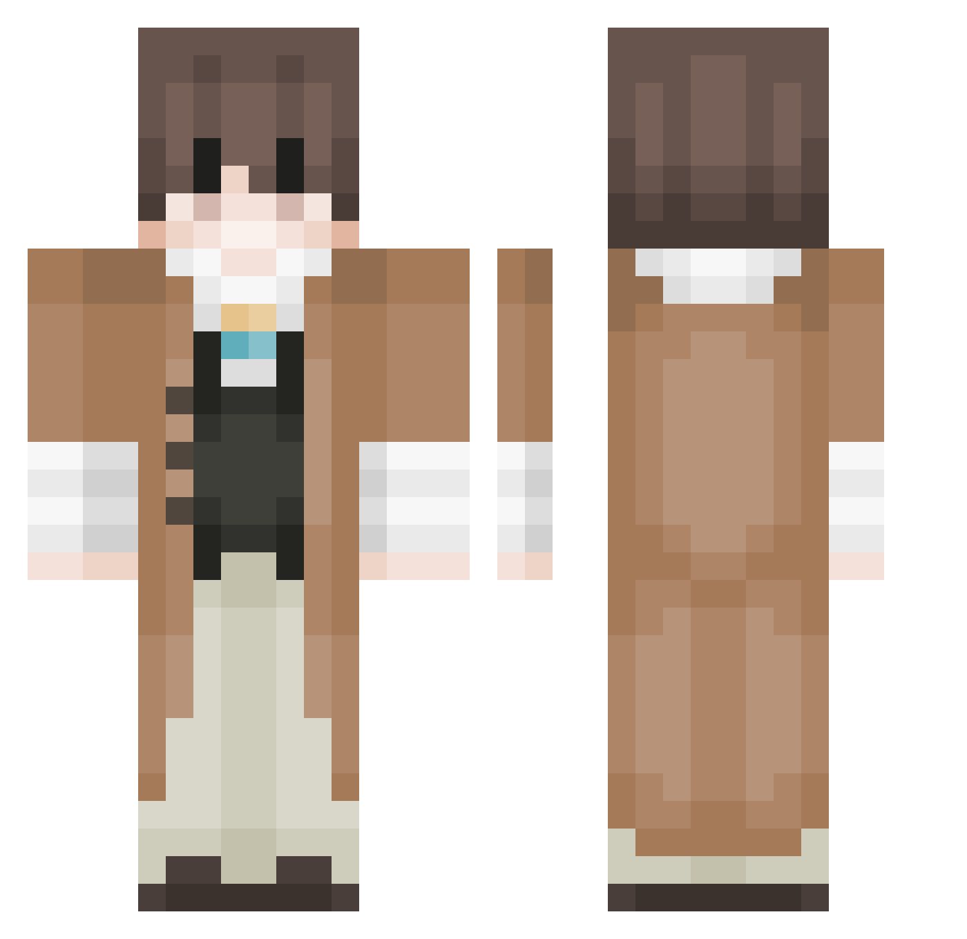 eclyqse Minecraft skin, front and back view