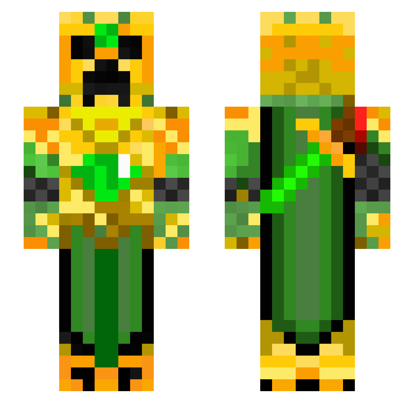 OzzySe2012 Minecraft skin, front and back view