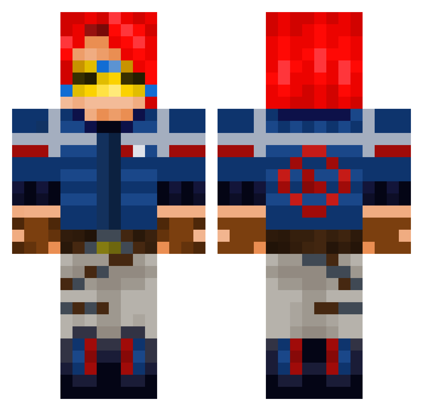 IamGatoo Minecraft skin, front and back view