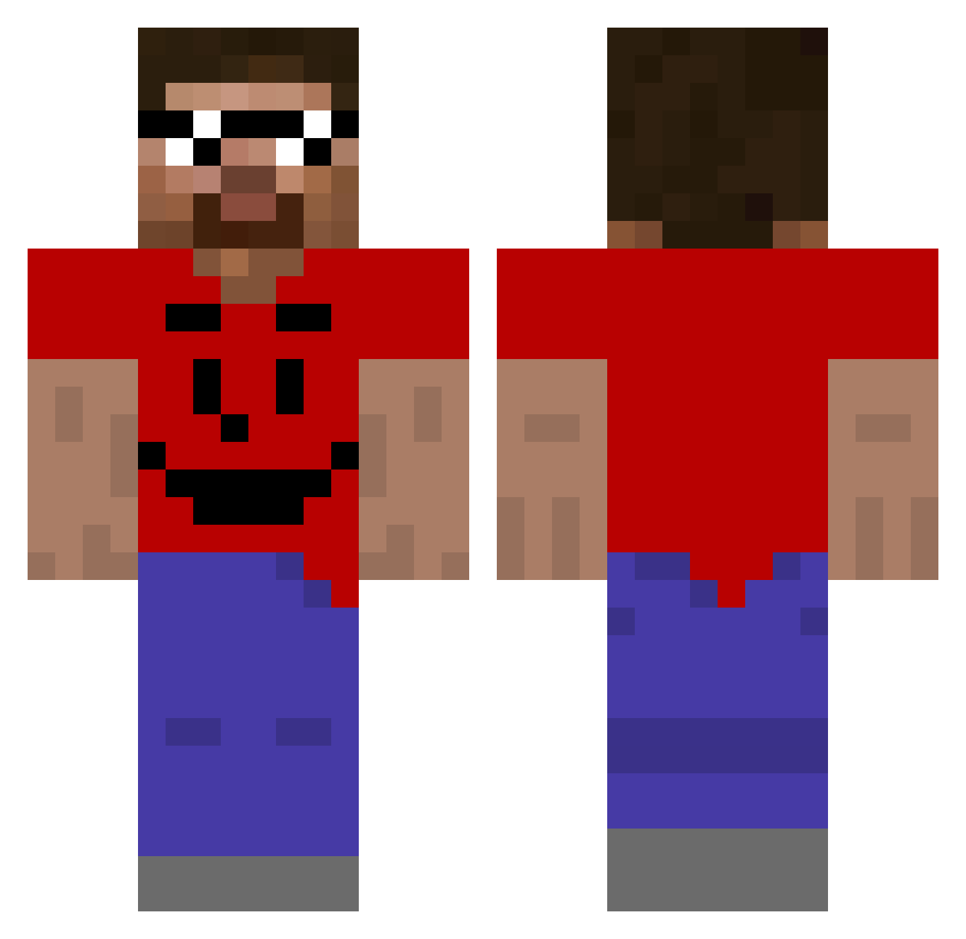 AgentCoolAid Minecraft skin, front and back view