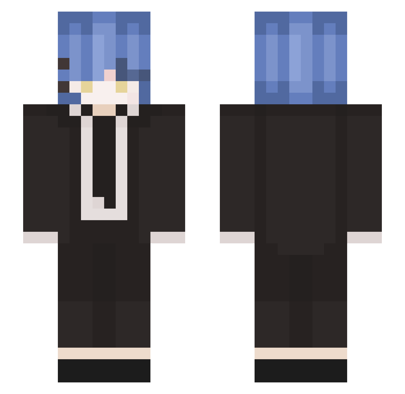 HidePhantom Minecraft skin, front and back view