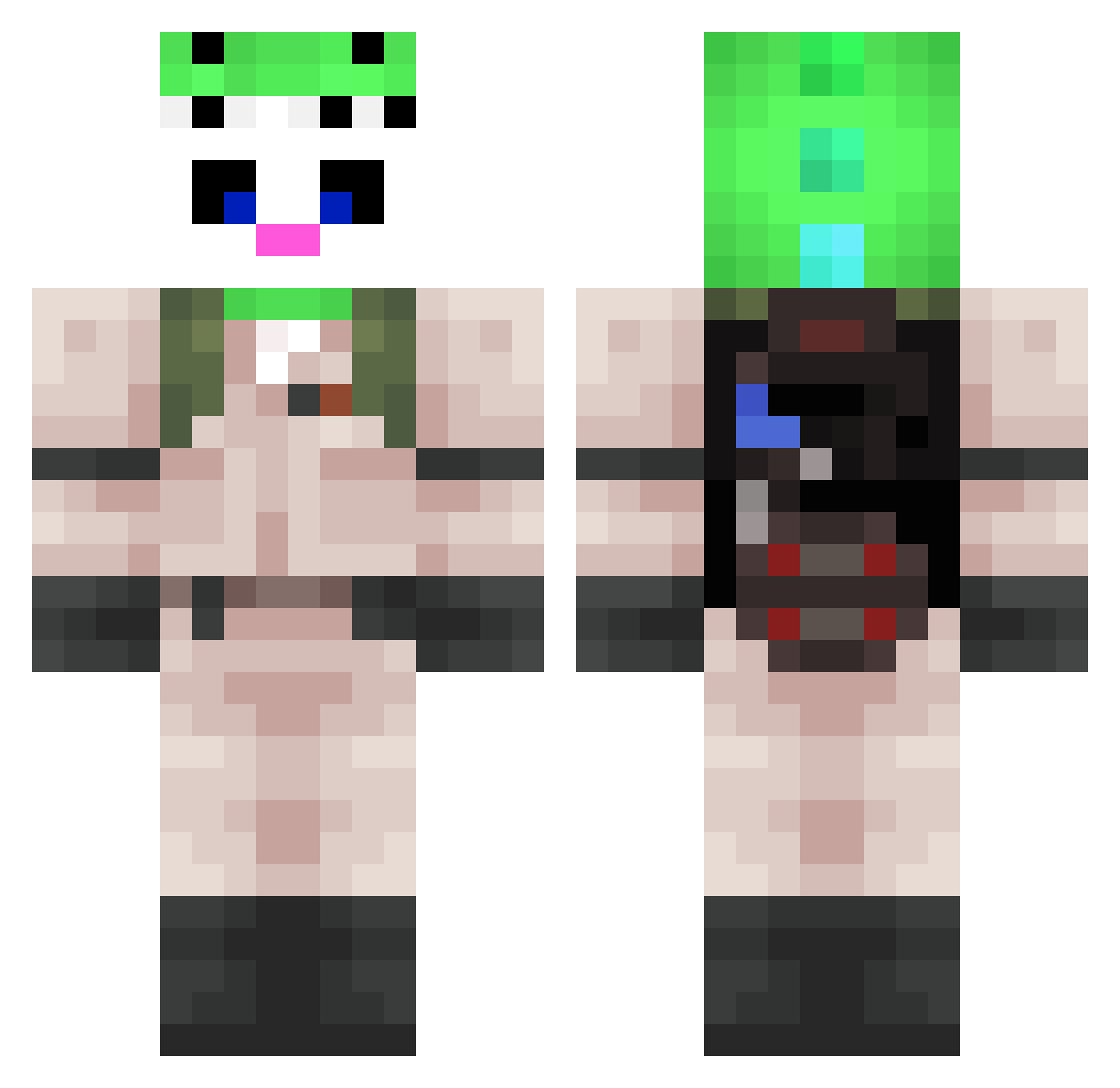 Moonshai Minecraft skin, front and back view