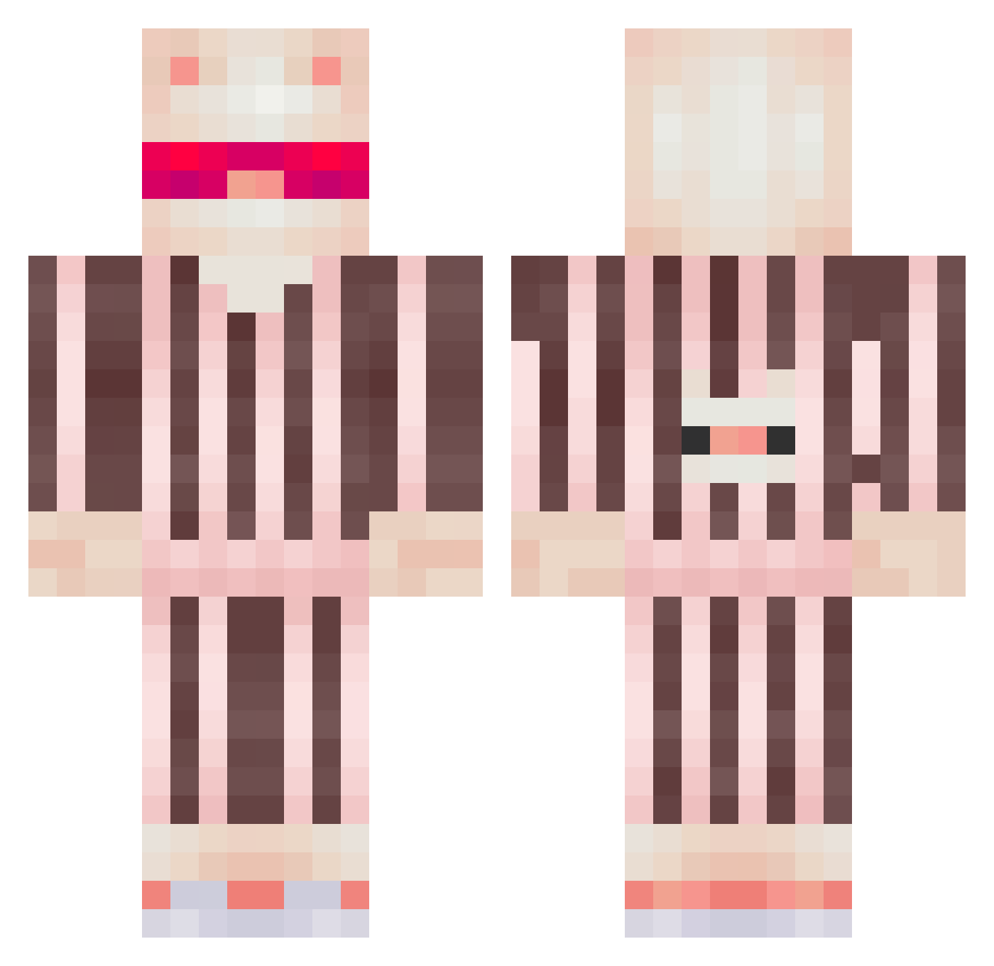 Nyuwah Minecraft skin, front and back view