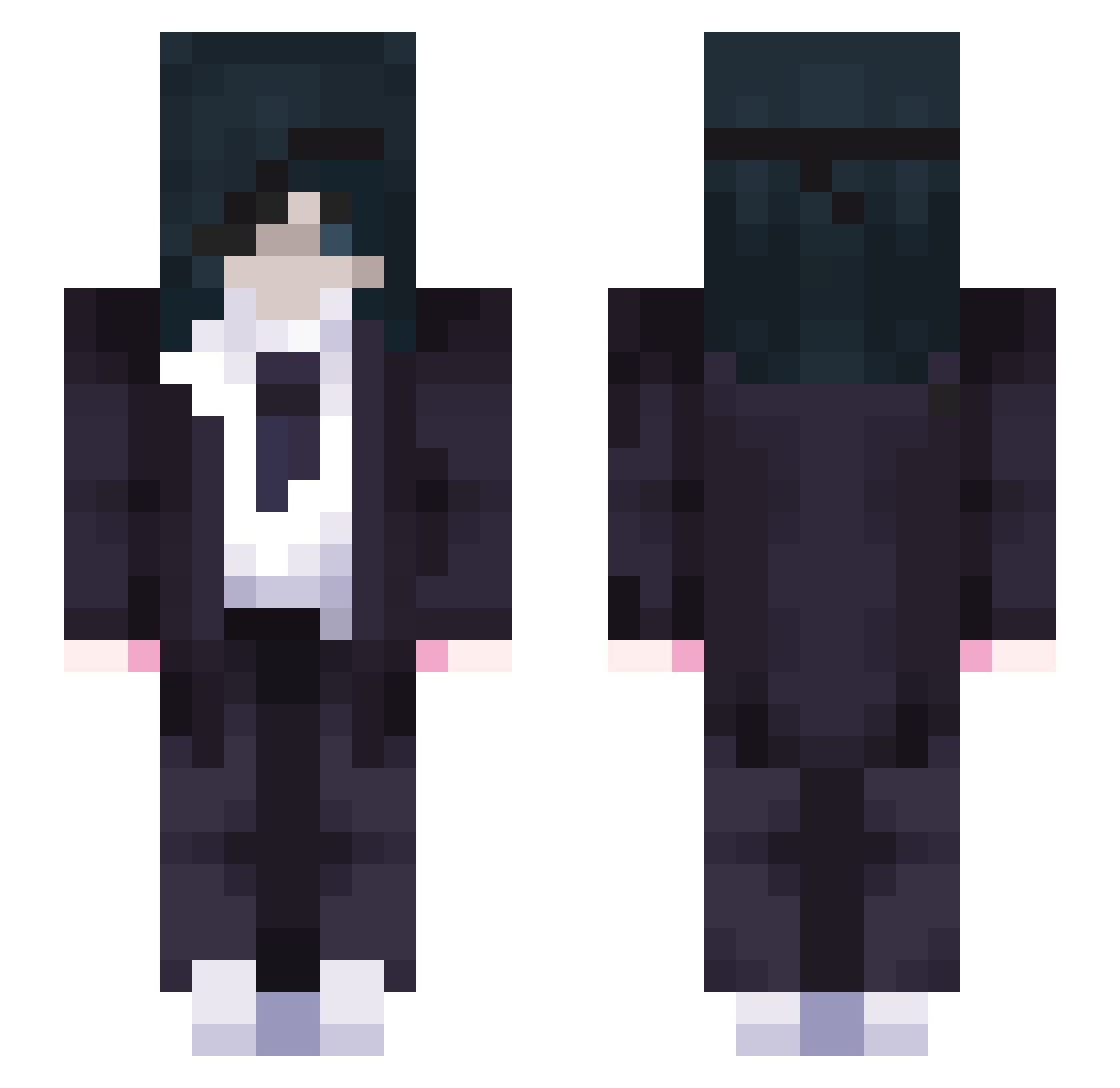 dipleg Minecraft skin, front and back view