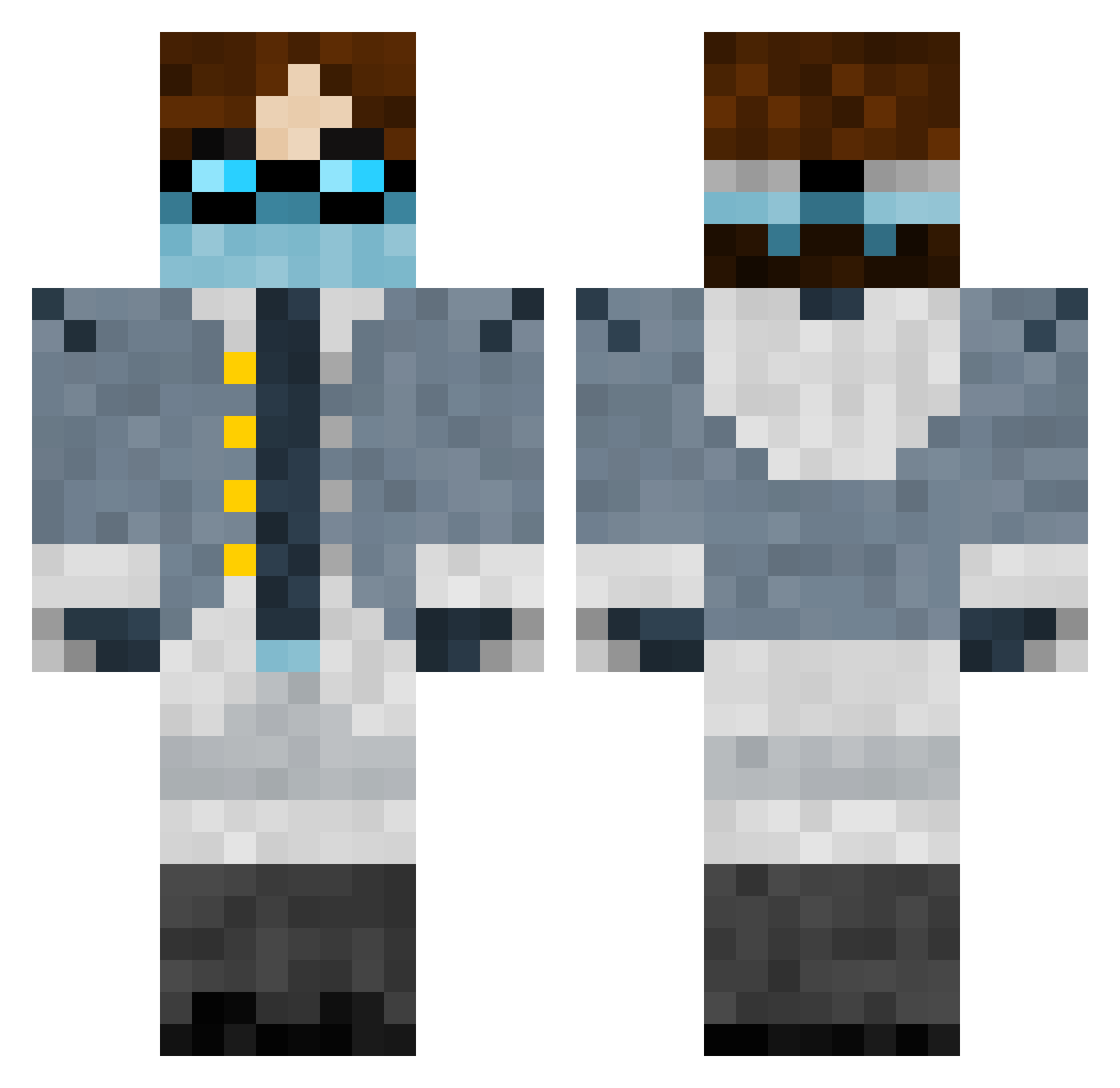 CAMYDOODLE Minecraft skin, front and back view