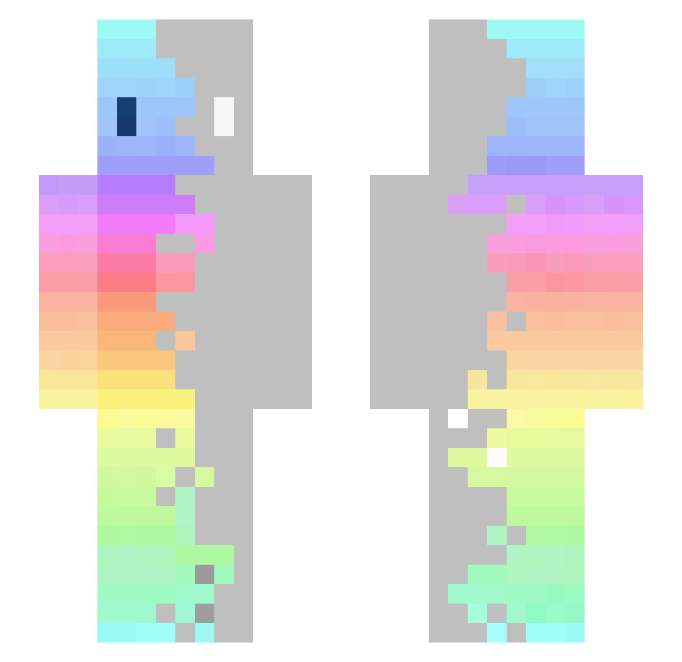Bl1n1o Minecraft skin, front and back view