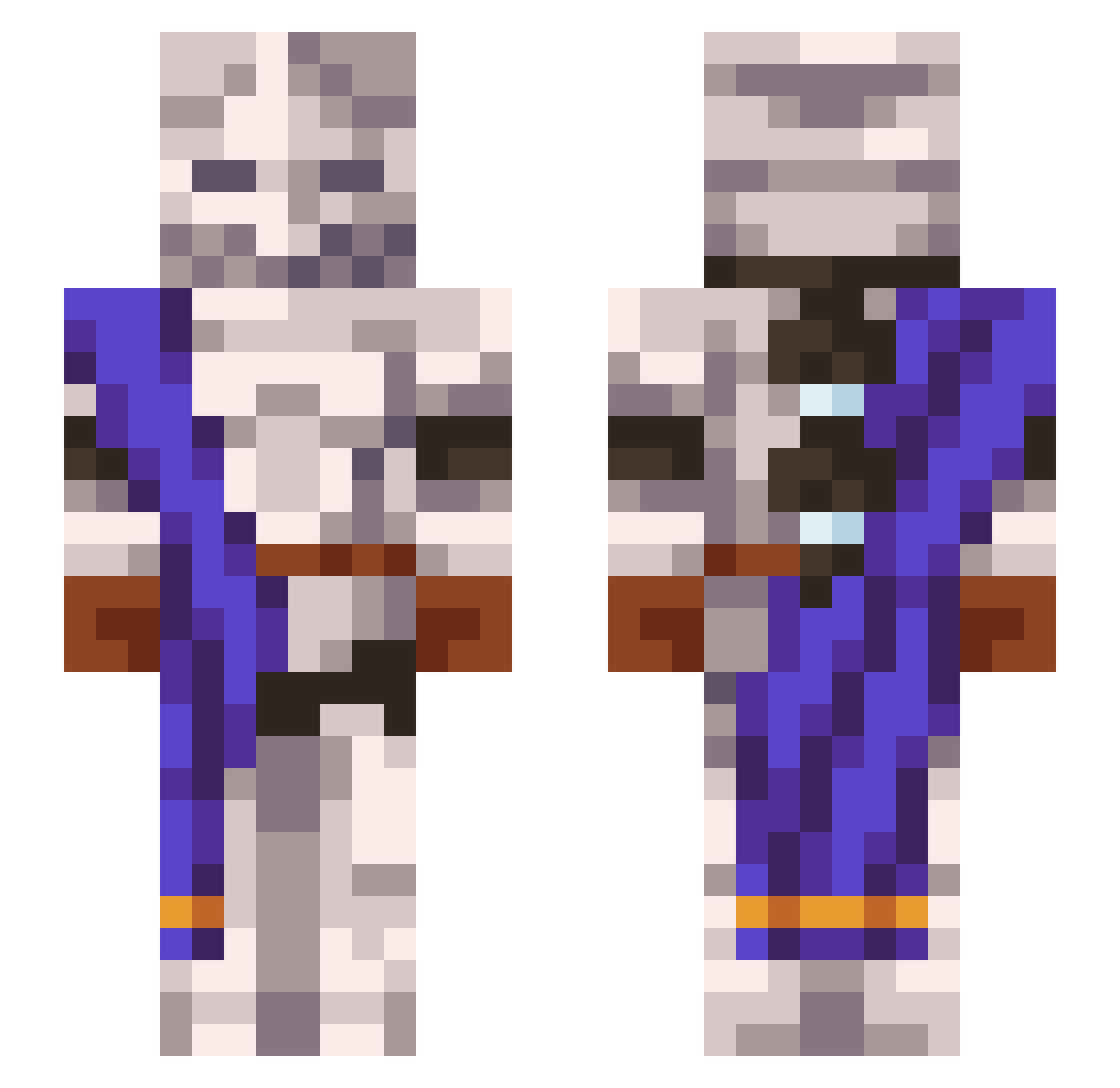 min3nchef Minecraft skin, front and back view