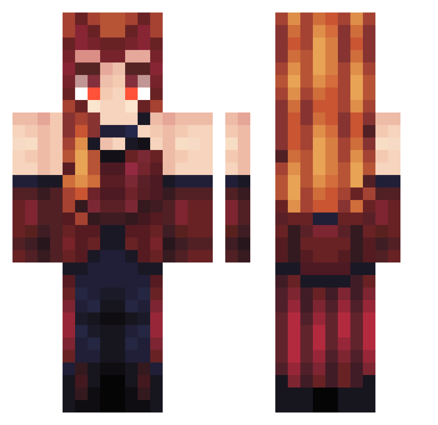 florencepughs Minecraft skin, front and back view