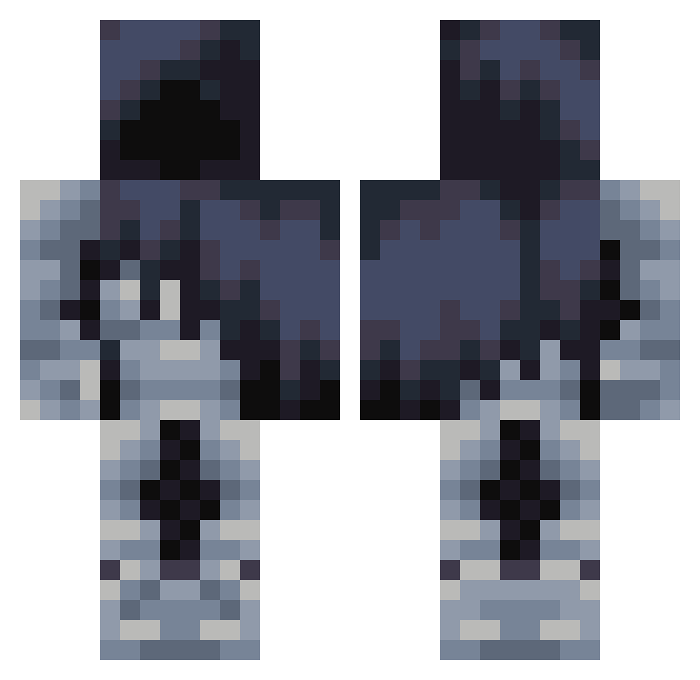 Halorass Minecraft skin, front and back view