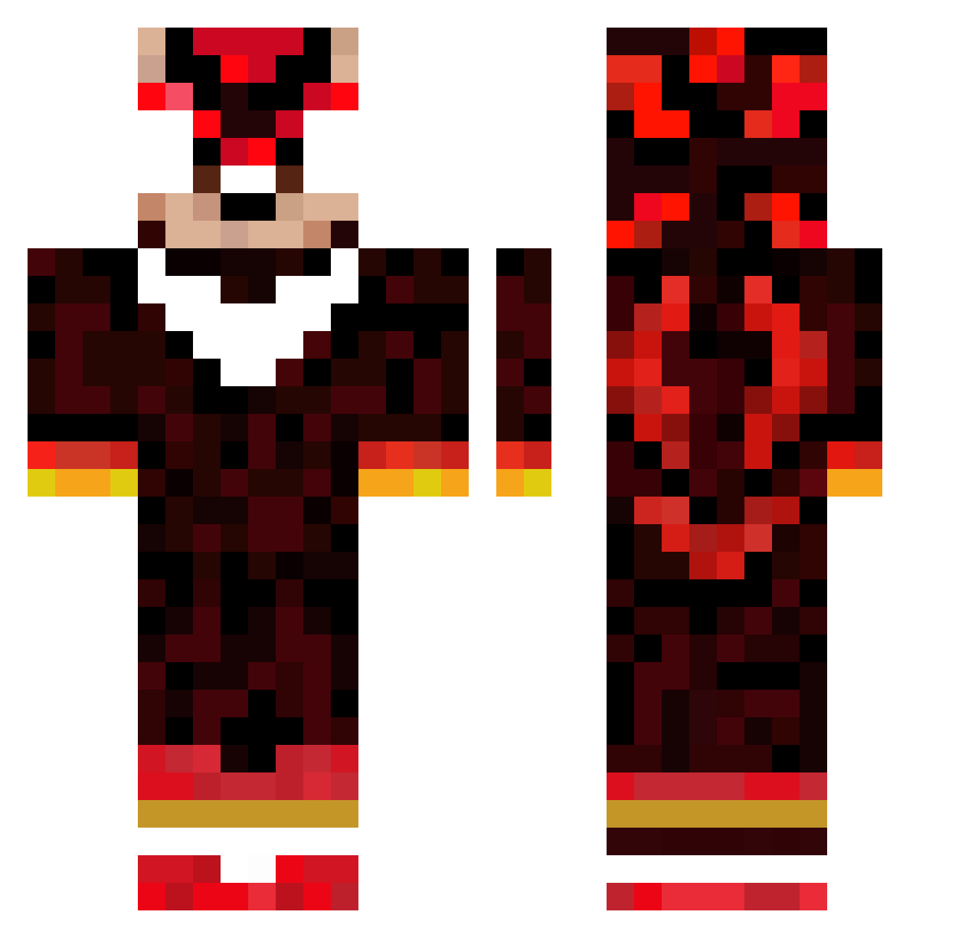 Cmattes Minecraft skin, front and back view